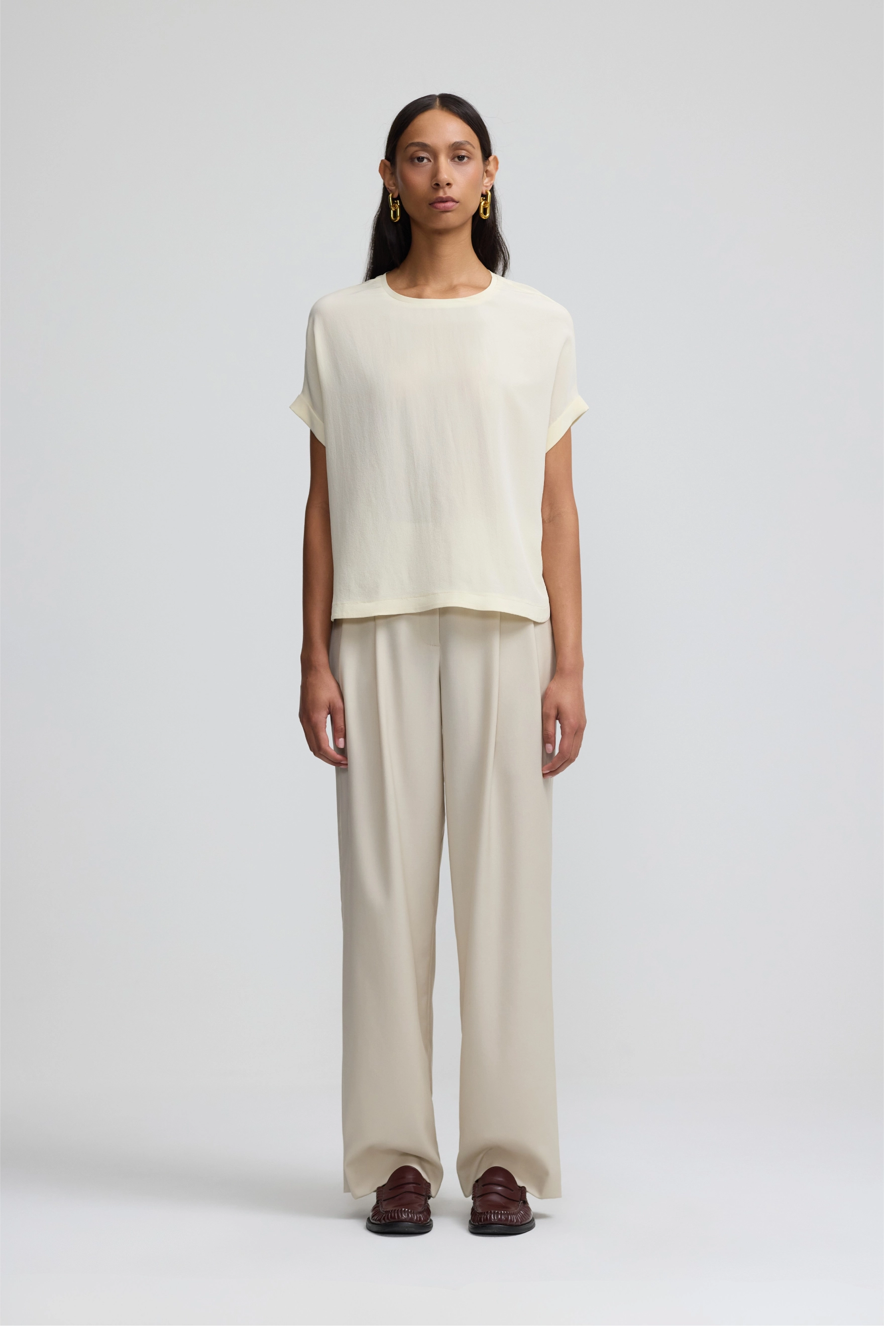 Relaxed Silk T-Shirt - Pistachio Shell