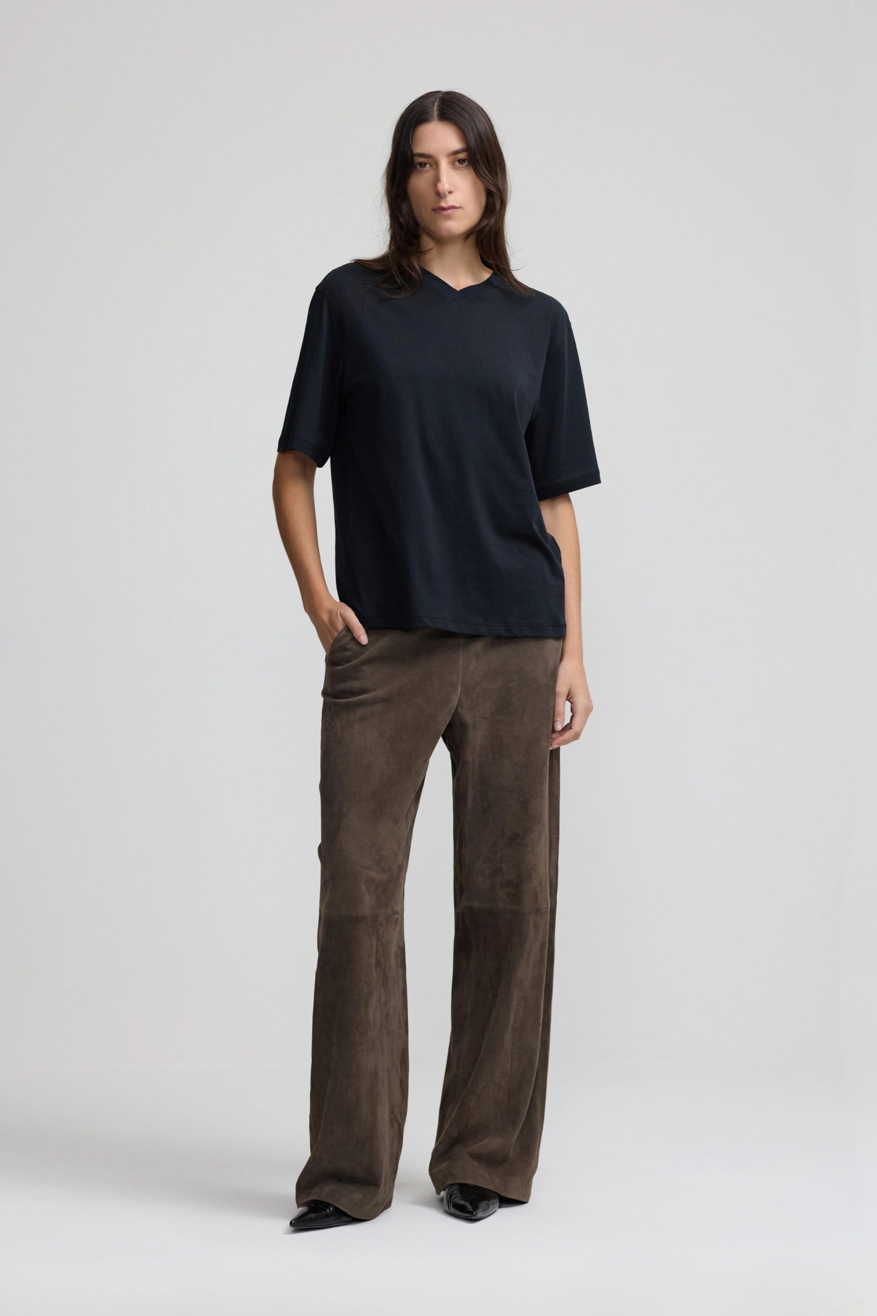 Cotton Everyday V-Neck T - Black