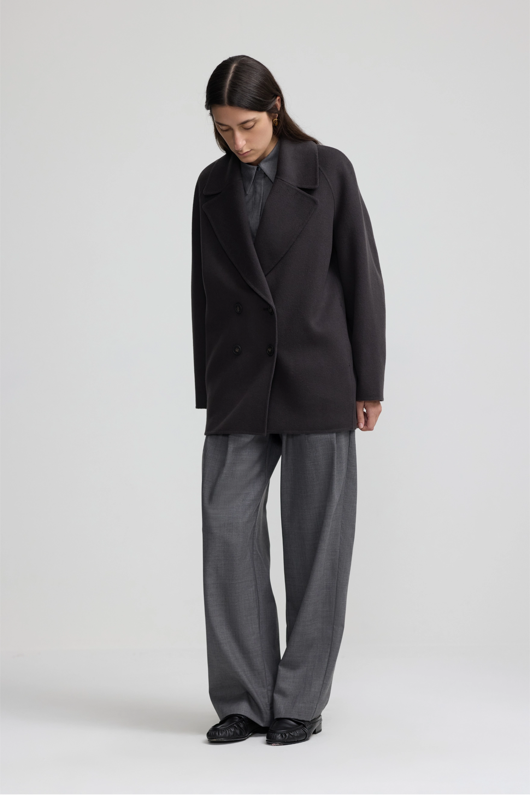 Cashmere Peacoat - Dark Chocolate