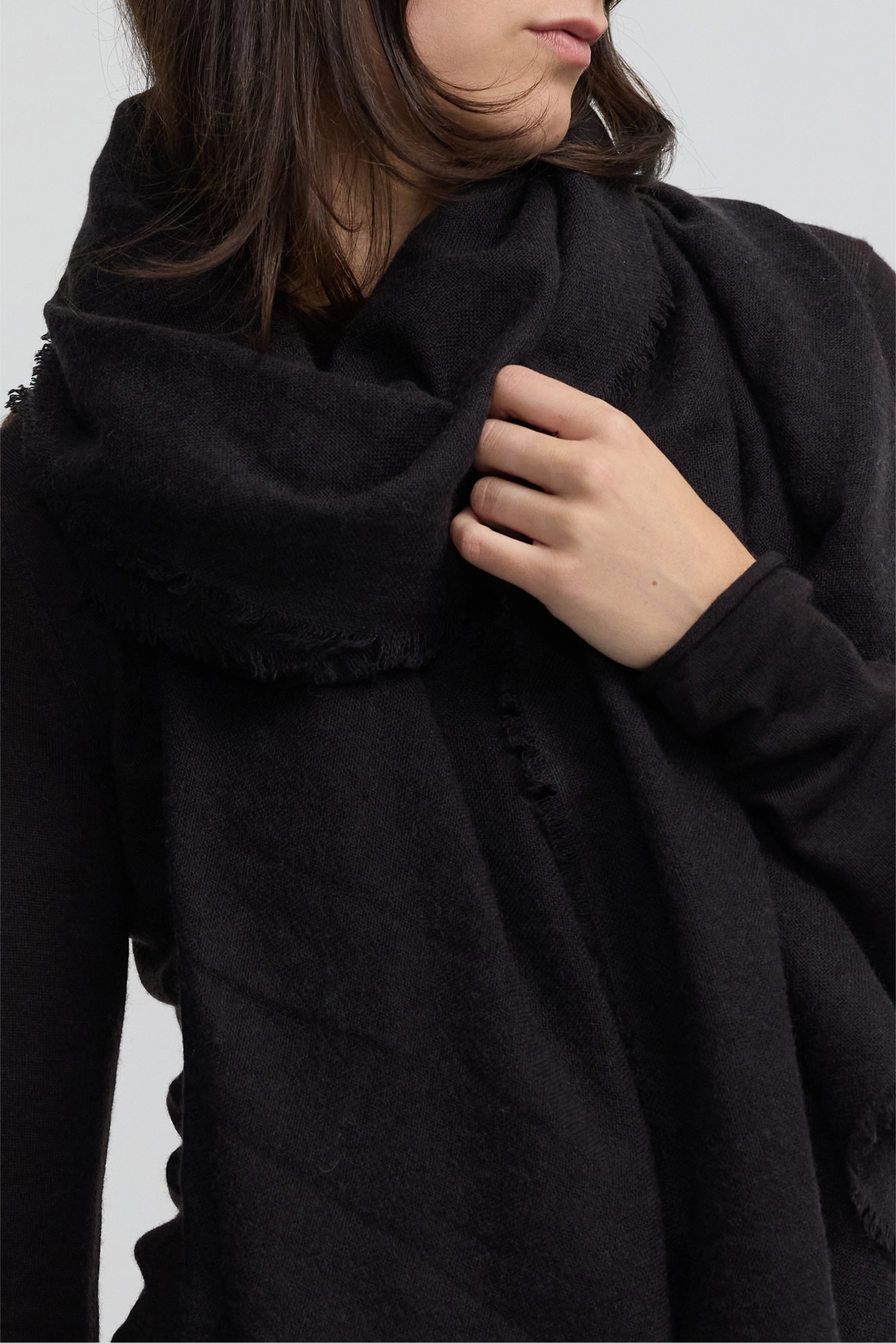 Cashmere Whisper Thin Scarf - Espresso