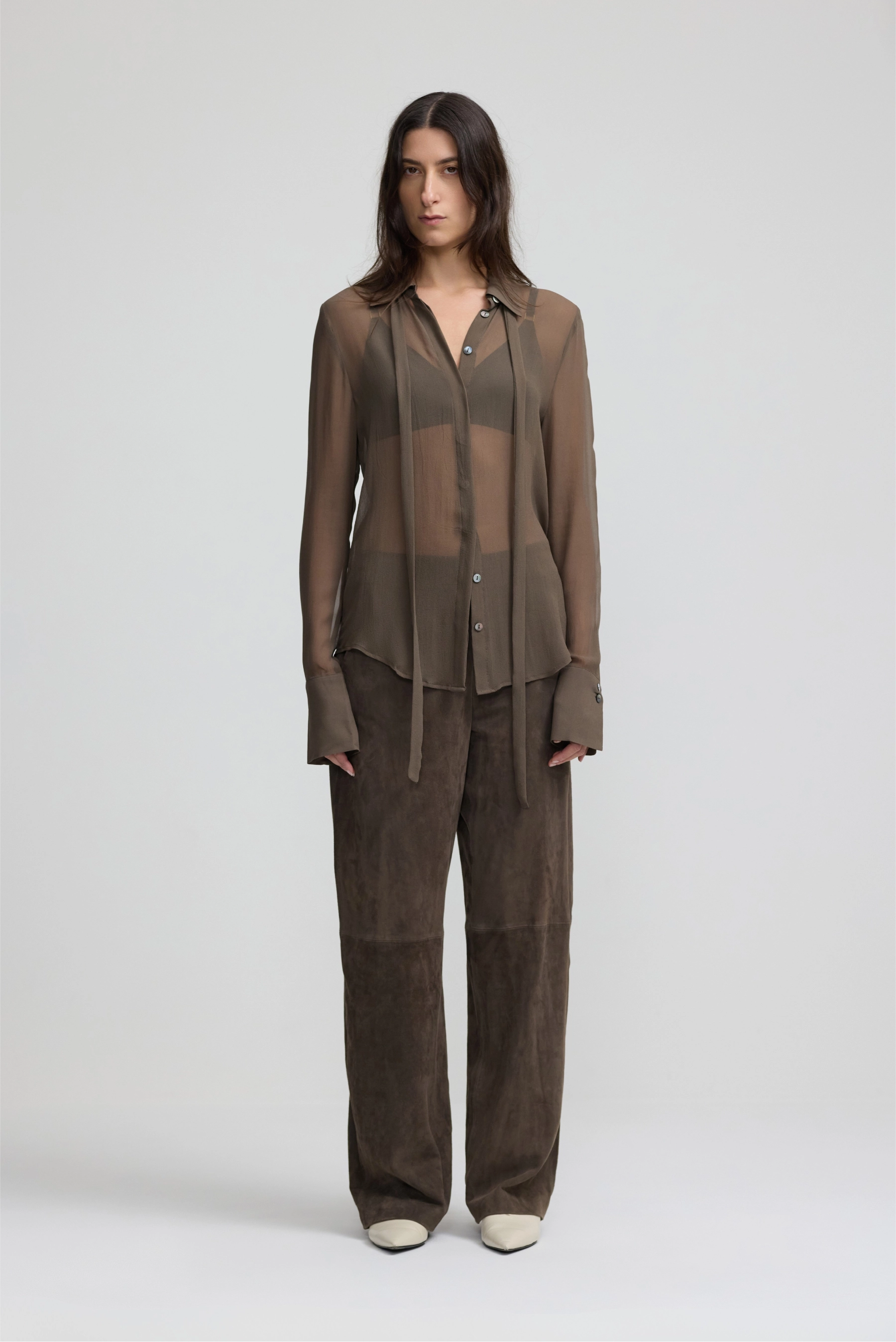 Perfect Shirt 2.0 - Dark Moss Georgette
