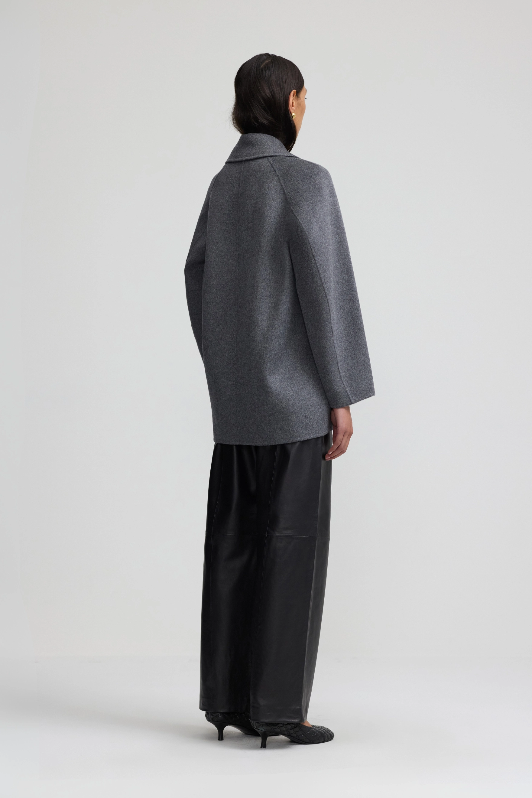 Cashmere Peacoat - Charcoal Grey