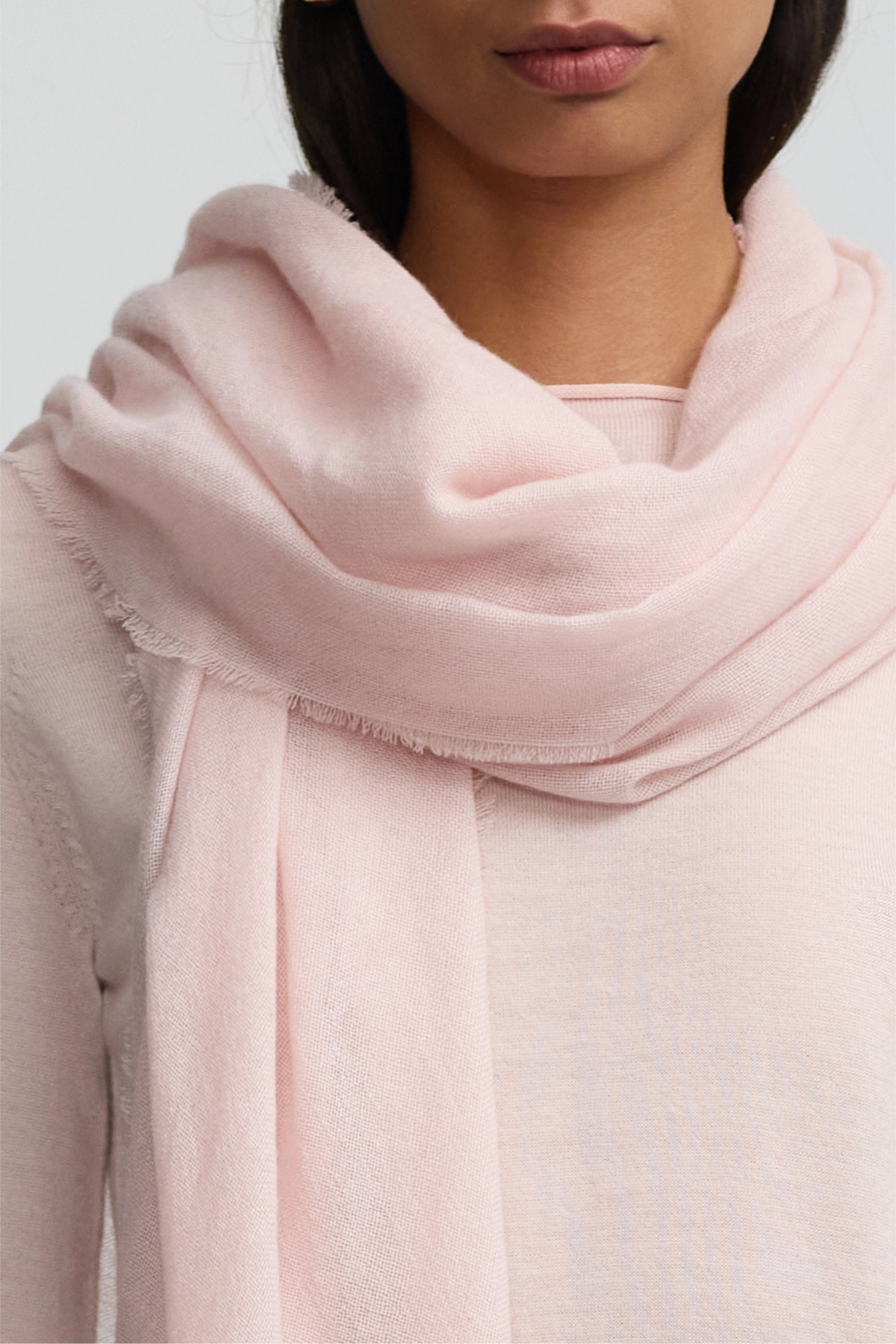Cashmere Whisper Thin Scarf - Silver Peony