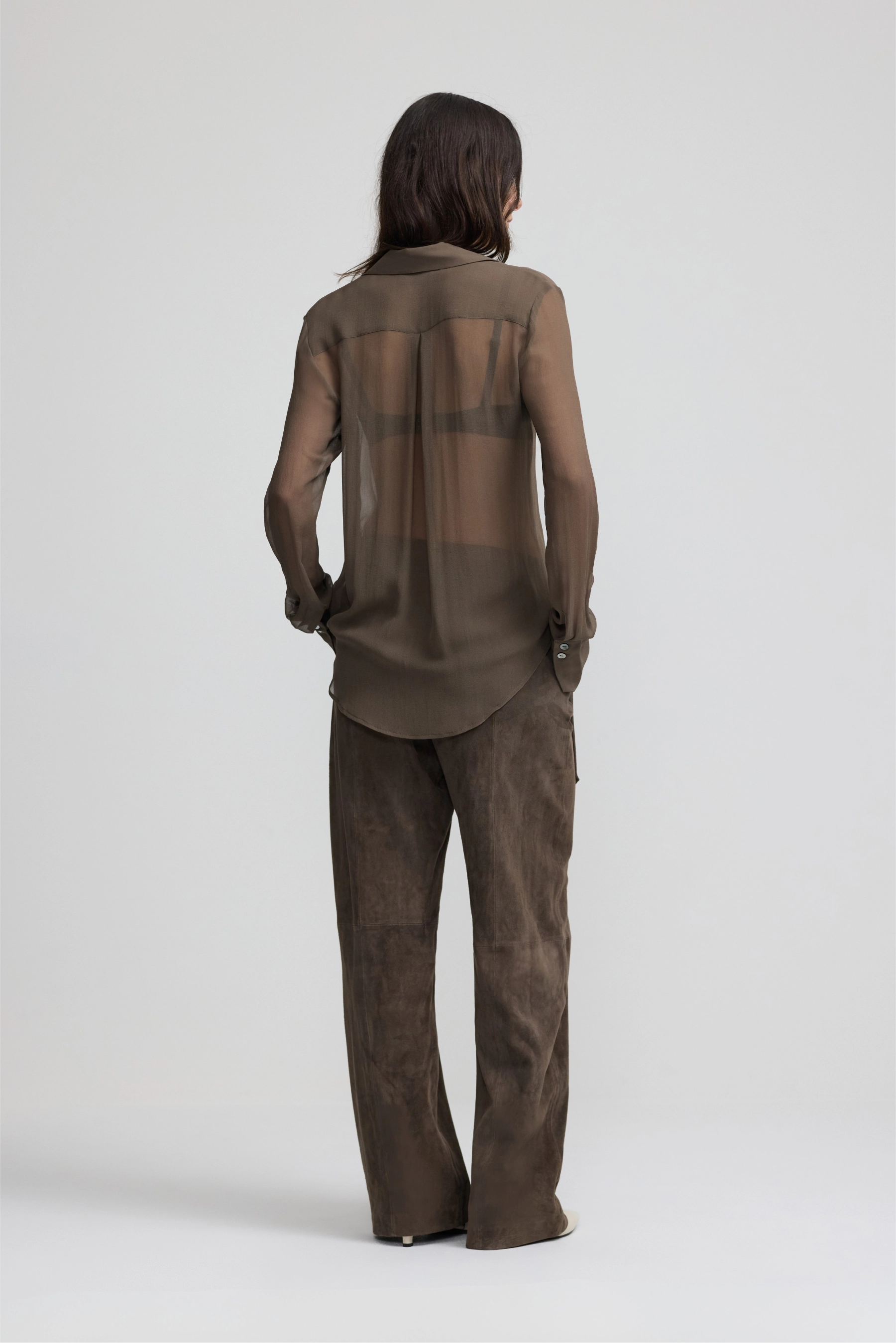 Perfect Shirt 2.0 - Dark Moss Georgette