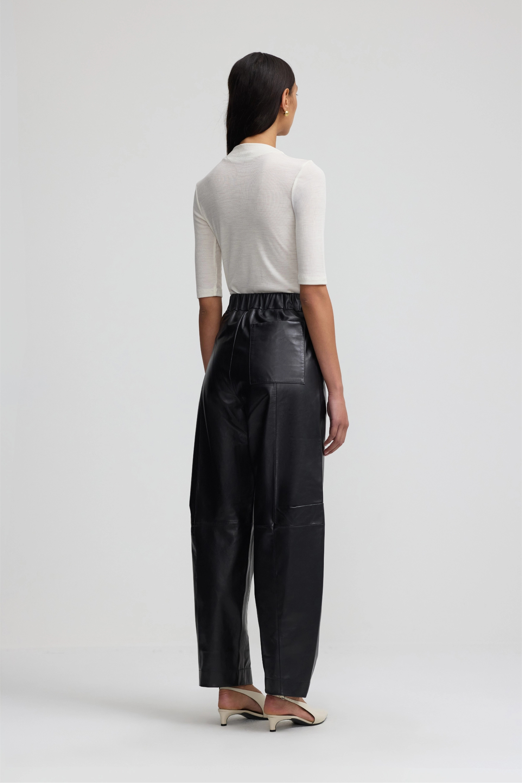 Leather Runaround Pant - Black