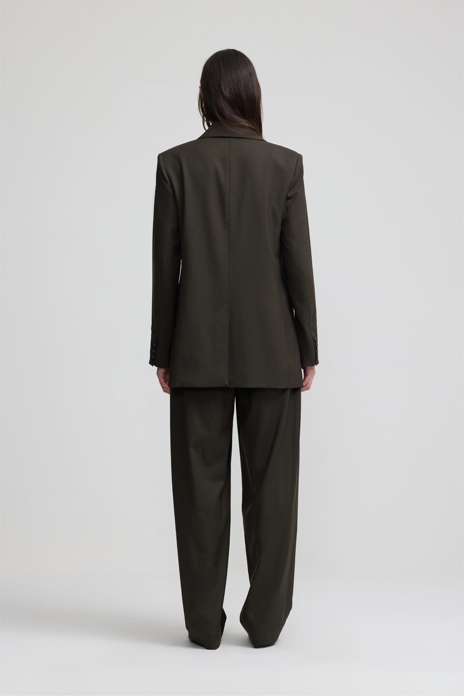 Double Breasted Wool Blazer - Woodland