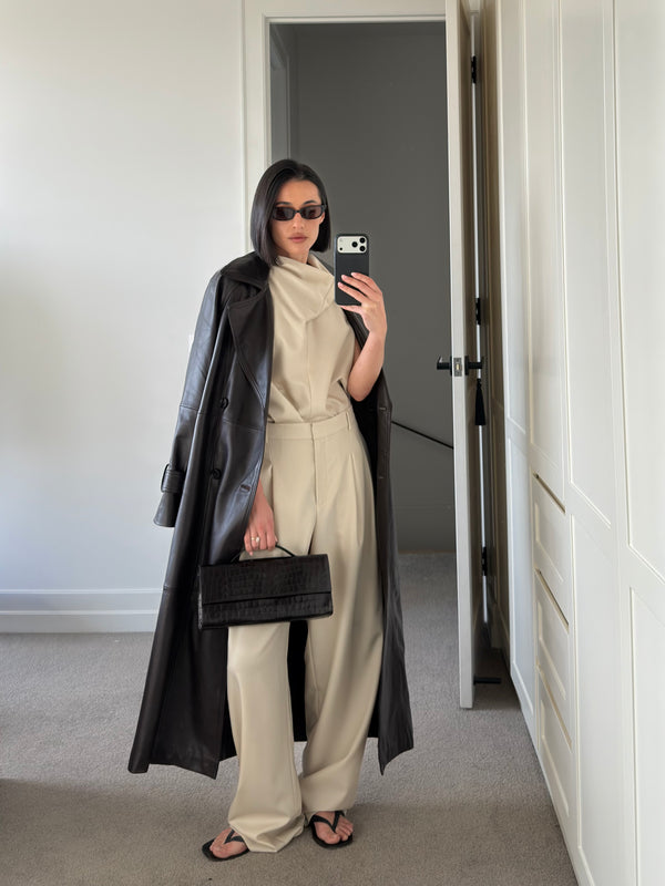 Ariana Leather trench static