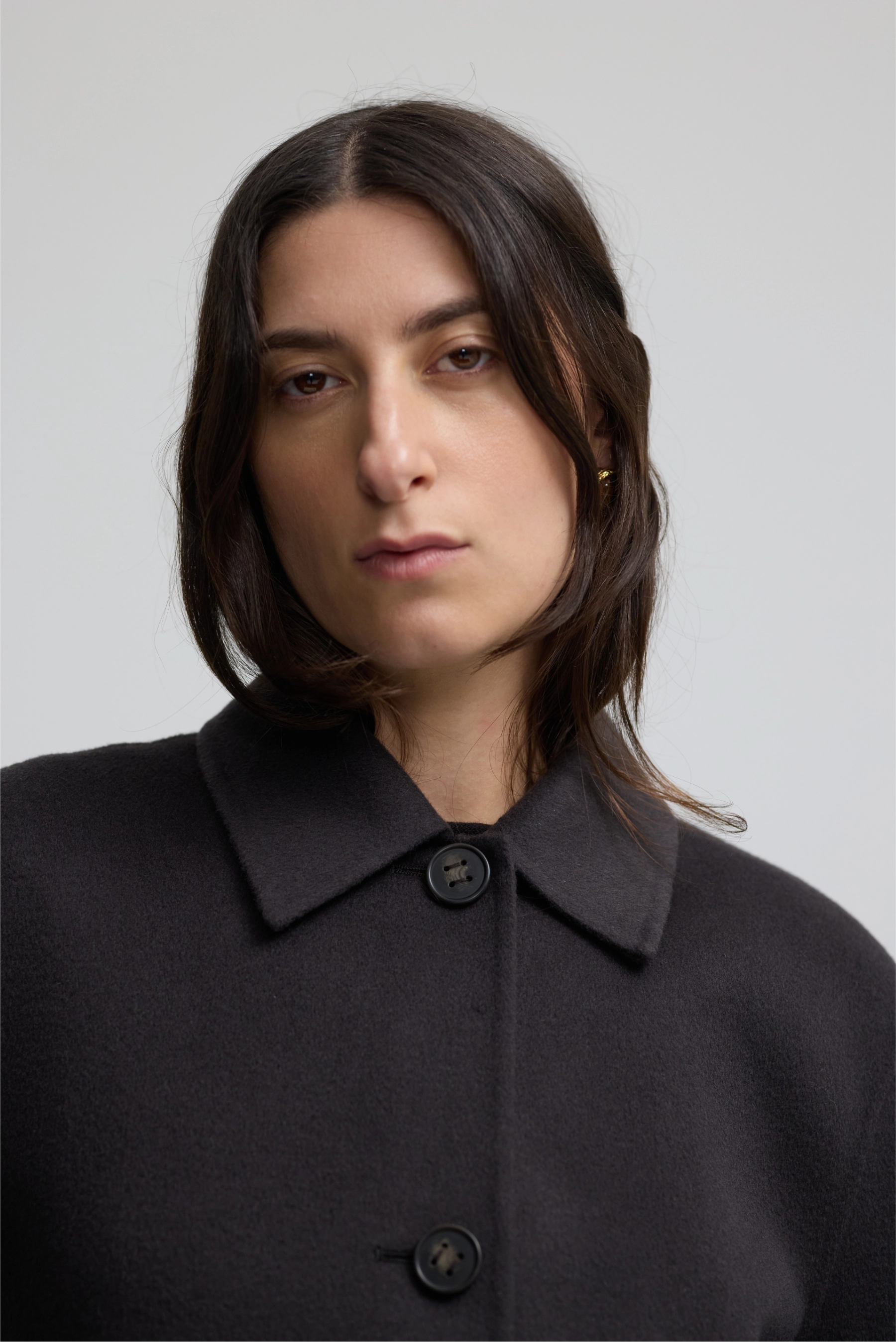 Cashmere Cropped Coat - Dark Chocolate