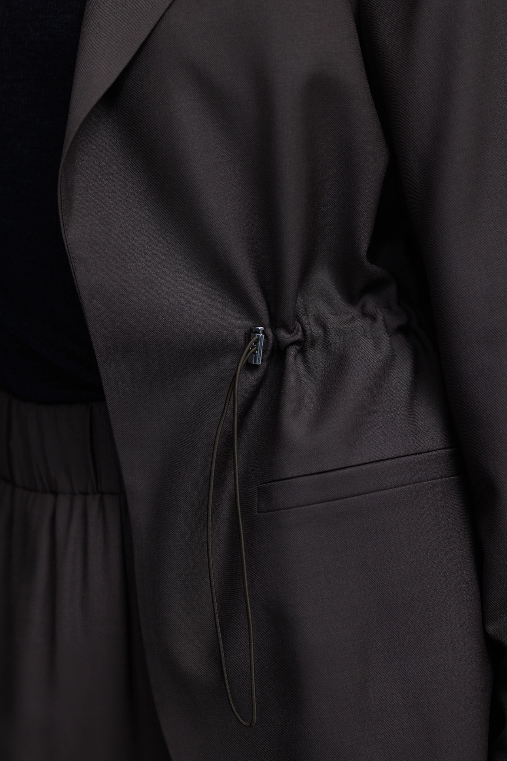 Cinched Blazer - Chocolate Wool