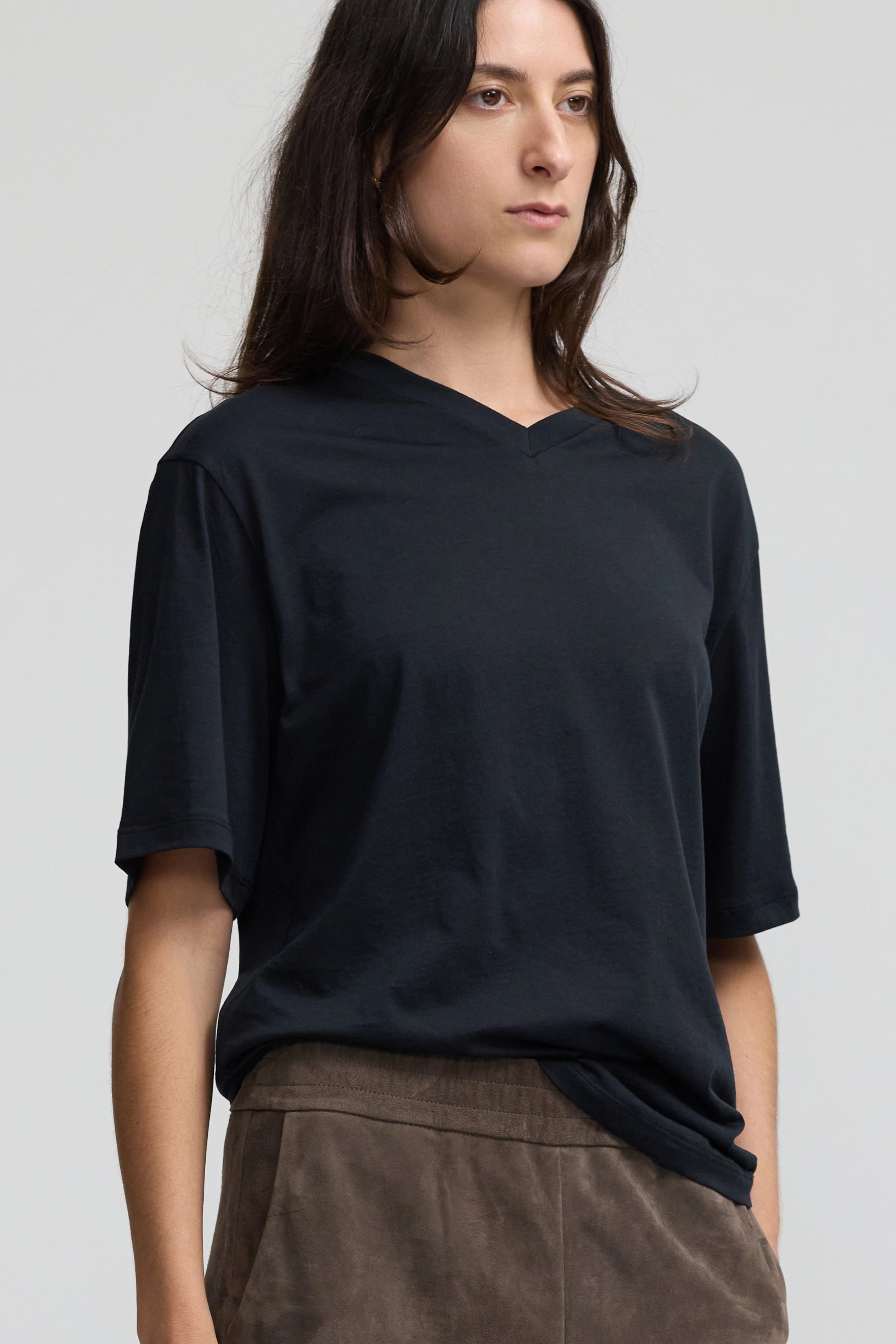 Cotton Everyday V-Neck T - Black