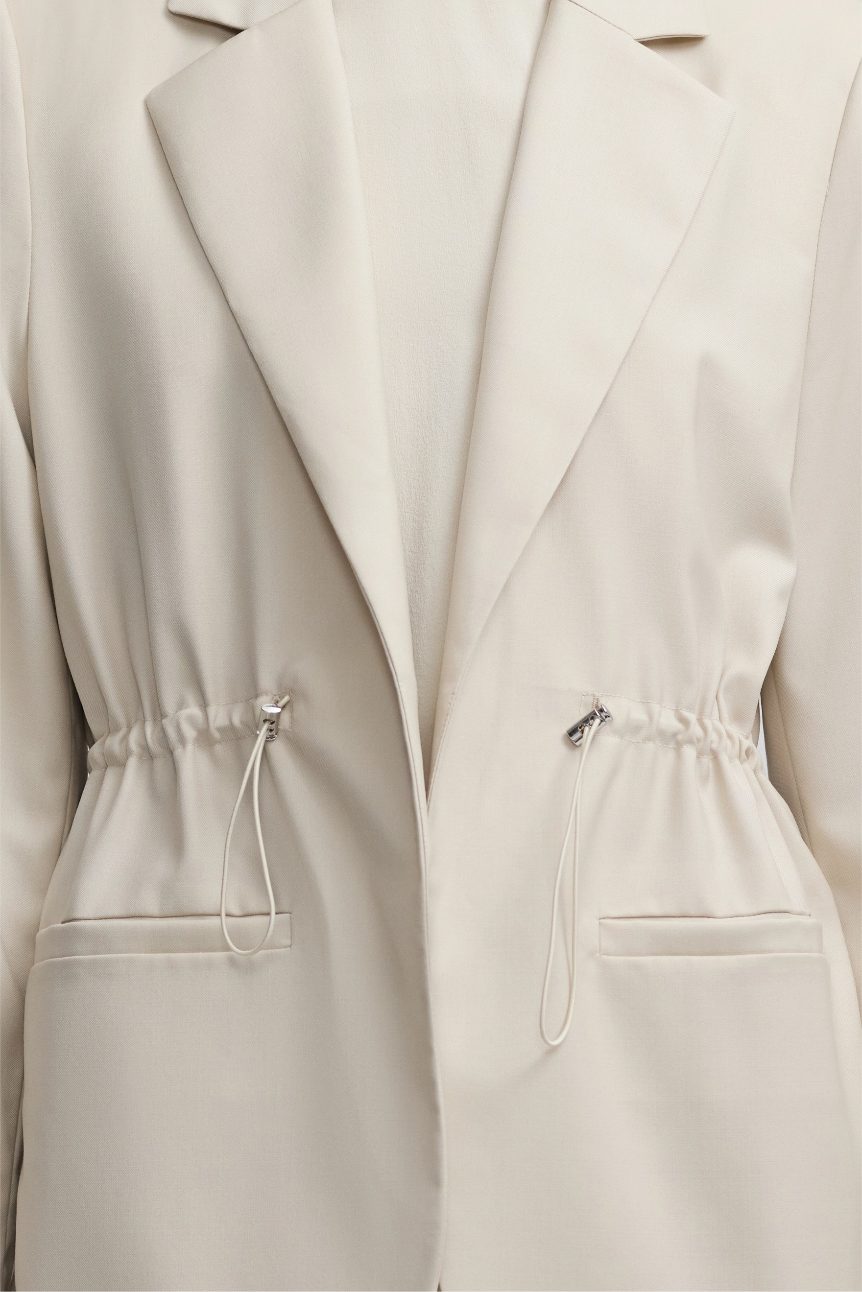 Cinched Blazer - Soft Ecru Wool