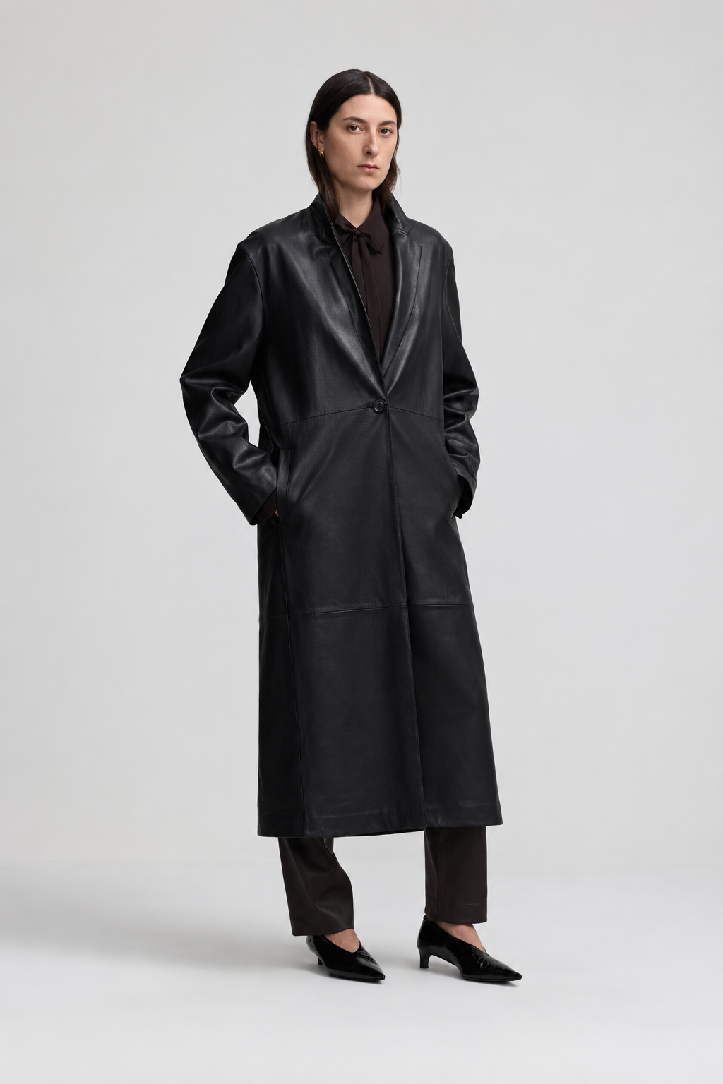 Leather Hero Coat - Black