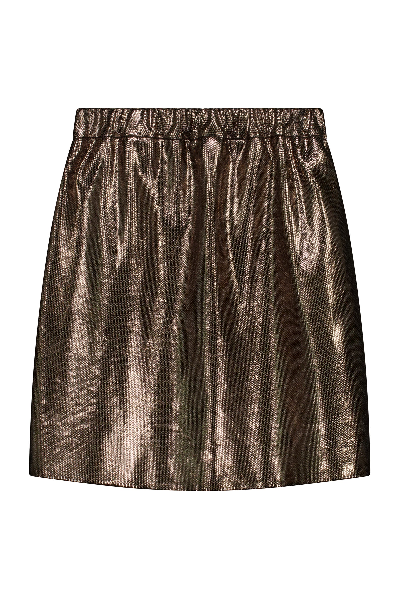 Hero Leather Mini Skirt - Gun Metal