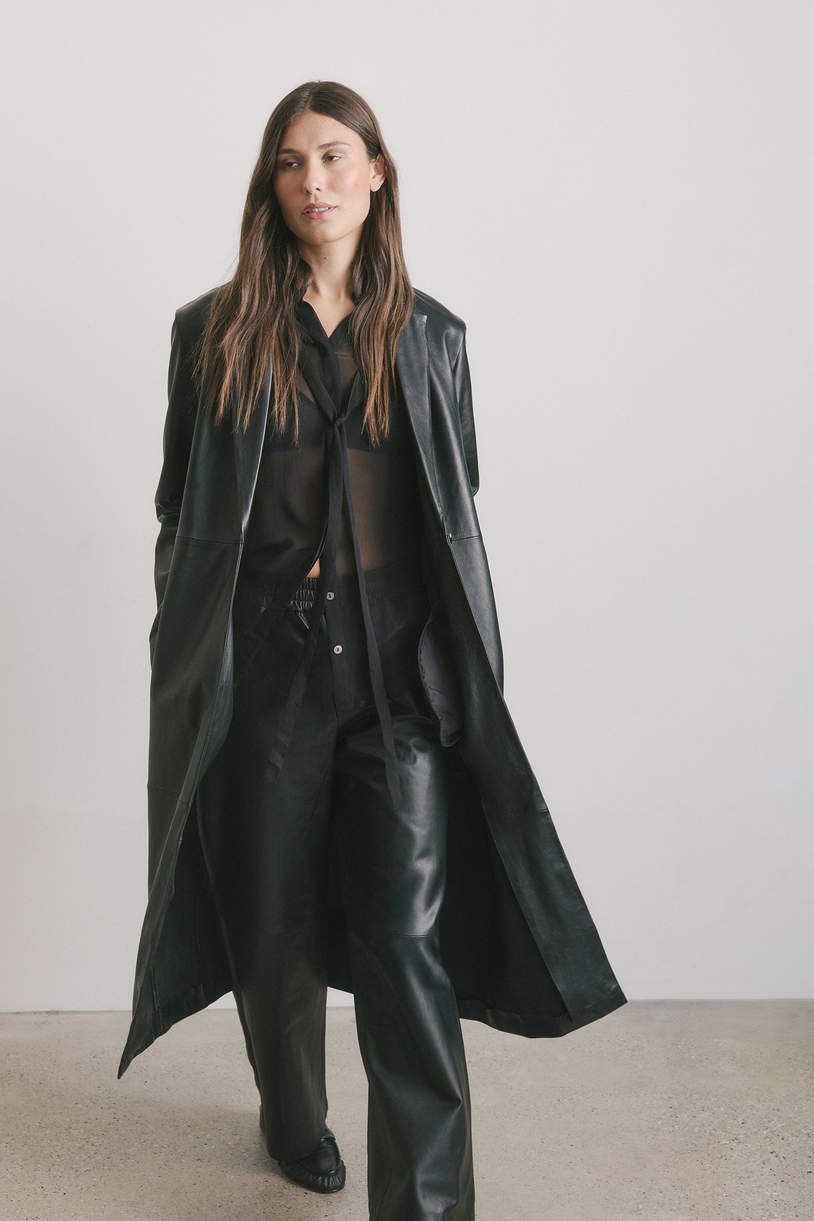 Hero Leather Coat - Black