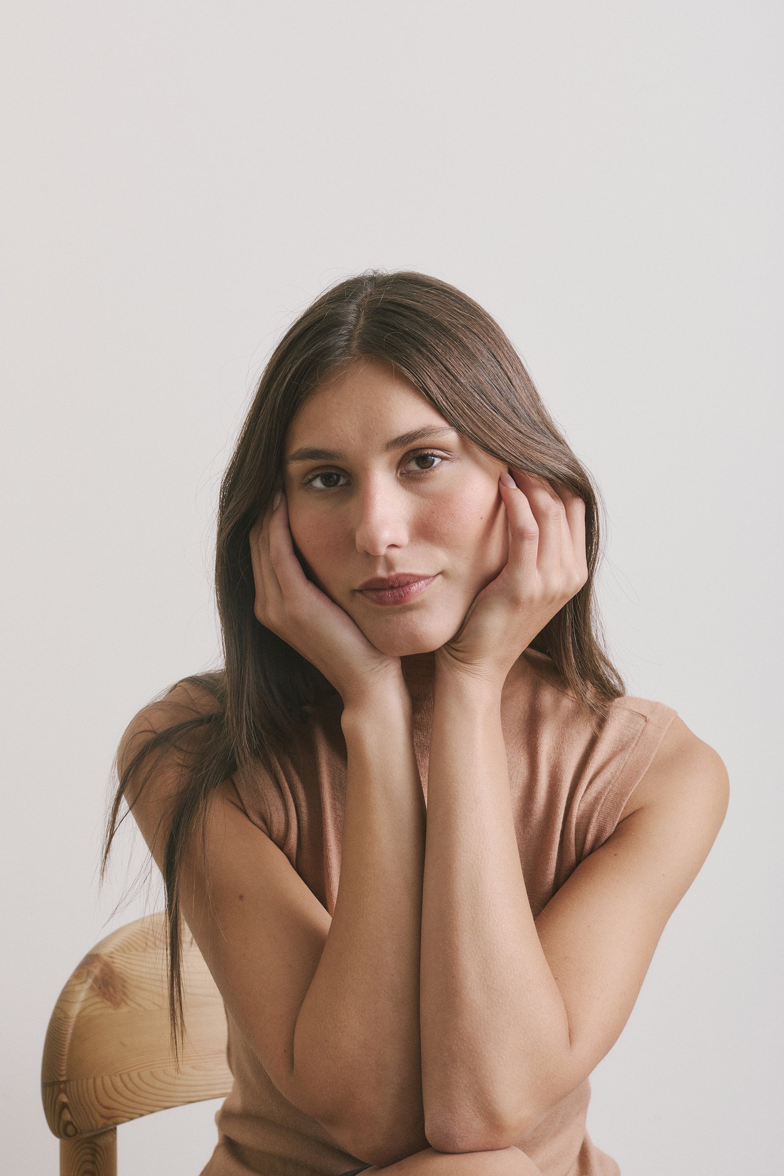 Cashmere Sleeveless Top - Caramel