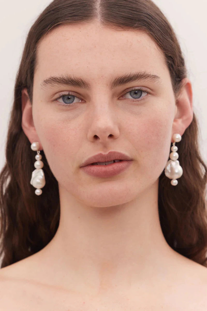 Meadowlark Bon Bon Pearl Earrings - Silver