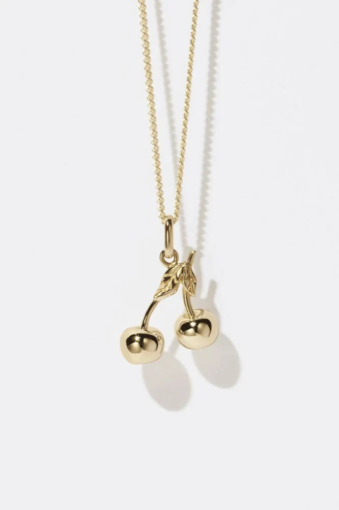 Meadowlark Cherry Charm Necklace - Gold