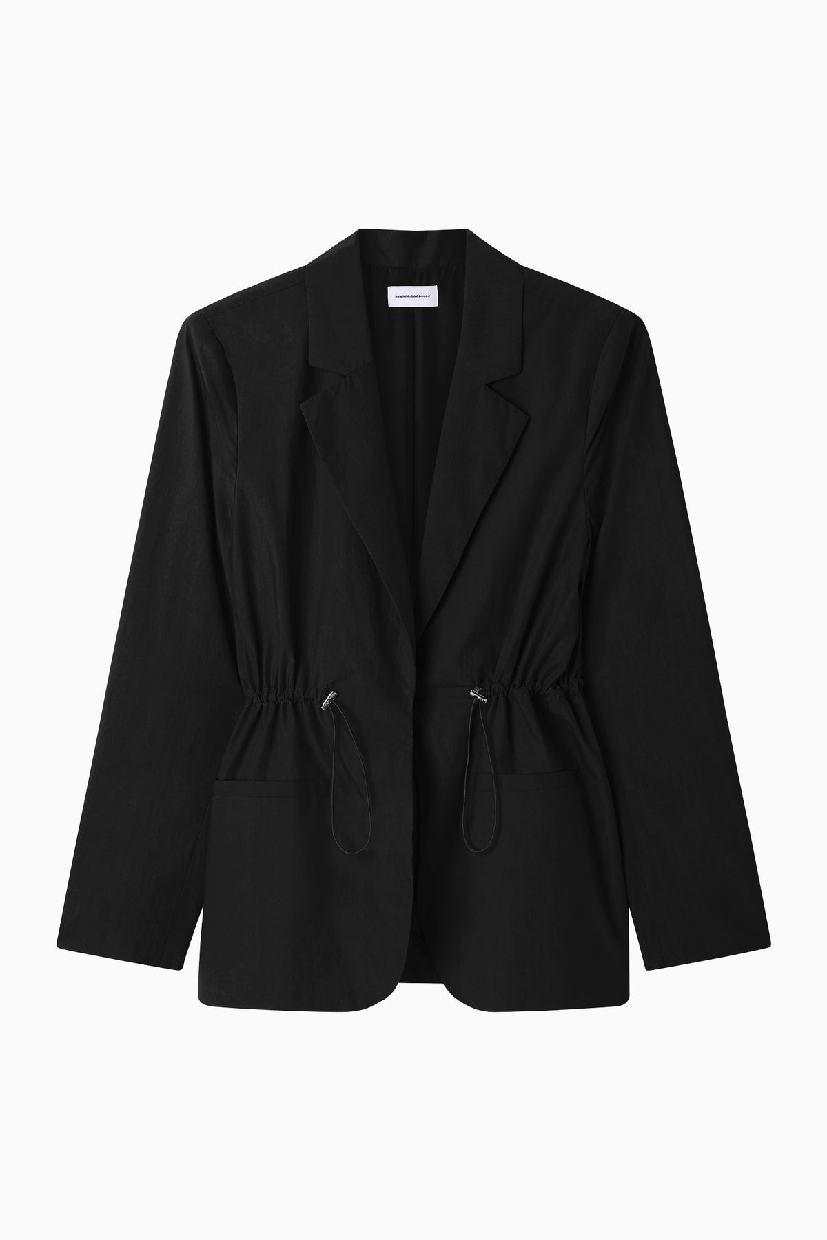 Cinched Blazer - Black Cotton