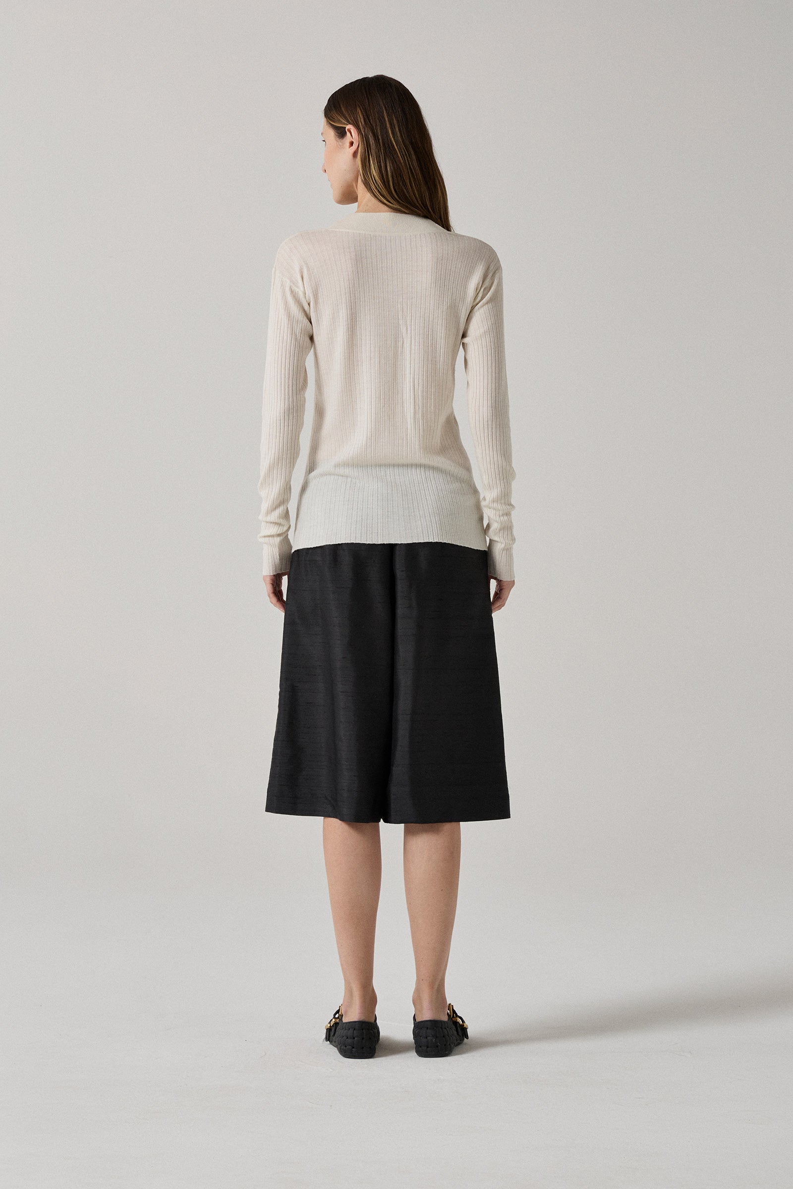 Ribbed Cashmere Cardigan - Cream