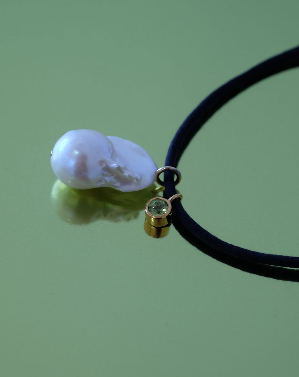 Meadowlark Cosmo Pearl and Stone Necklace - Gold/Garnet (still life)
