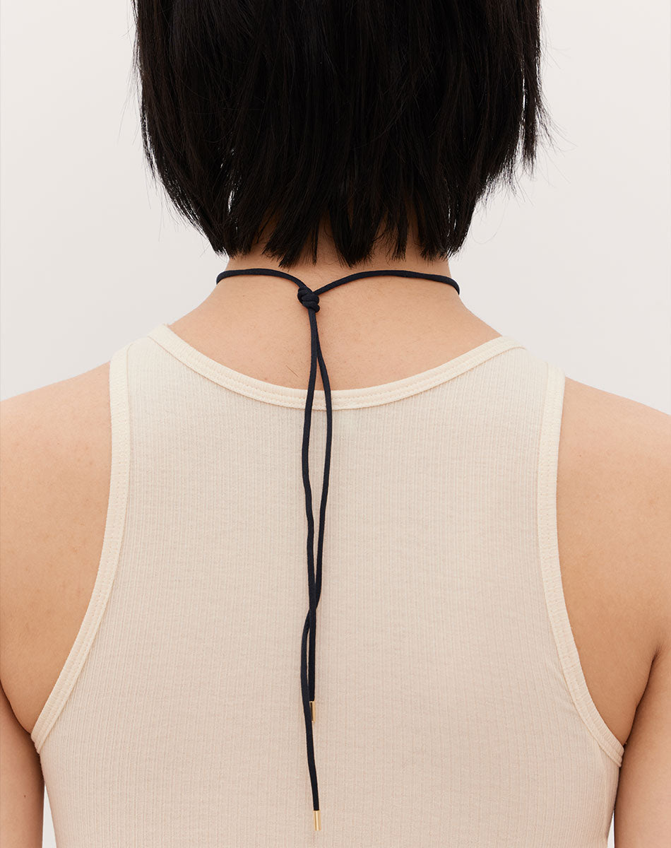 Meadowlark Cosmo Pearl and Stone Necklace - Gold/Garnet (back on model)
