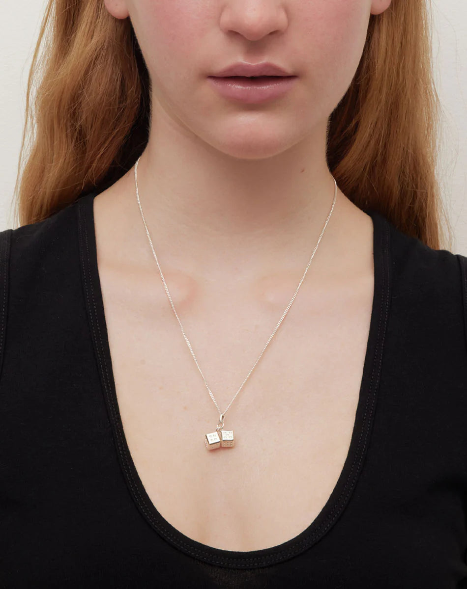 Meadowlark Dice Charm Necklace - Sterling Silver