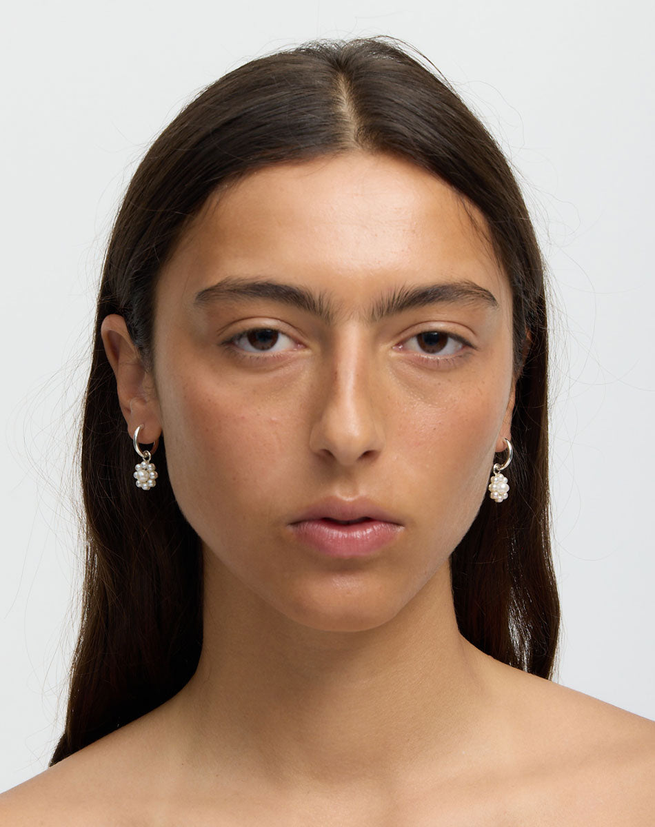 Meadowlark Emile Charm Earrings - Silver (on model)