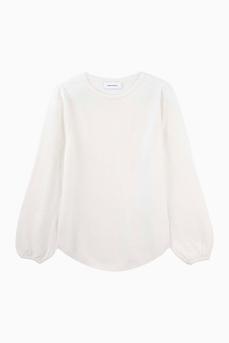 Cream Cashmere Balloon Sleeve Knit | Hand Knitted Cashmere Knit ...