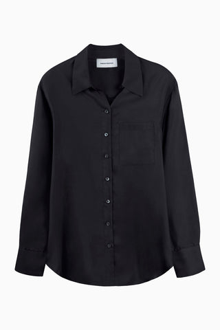 Borrowed Silk Shirt - Black Twill
