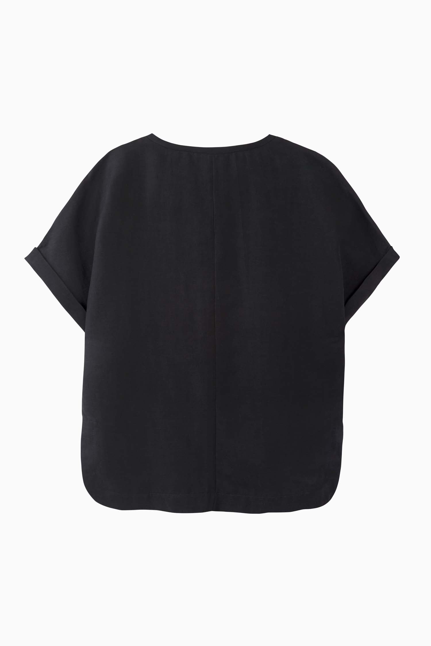 Relaxed Silk T-Shirt - Black CDC