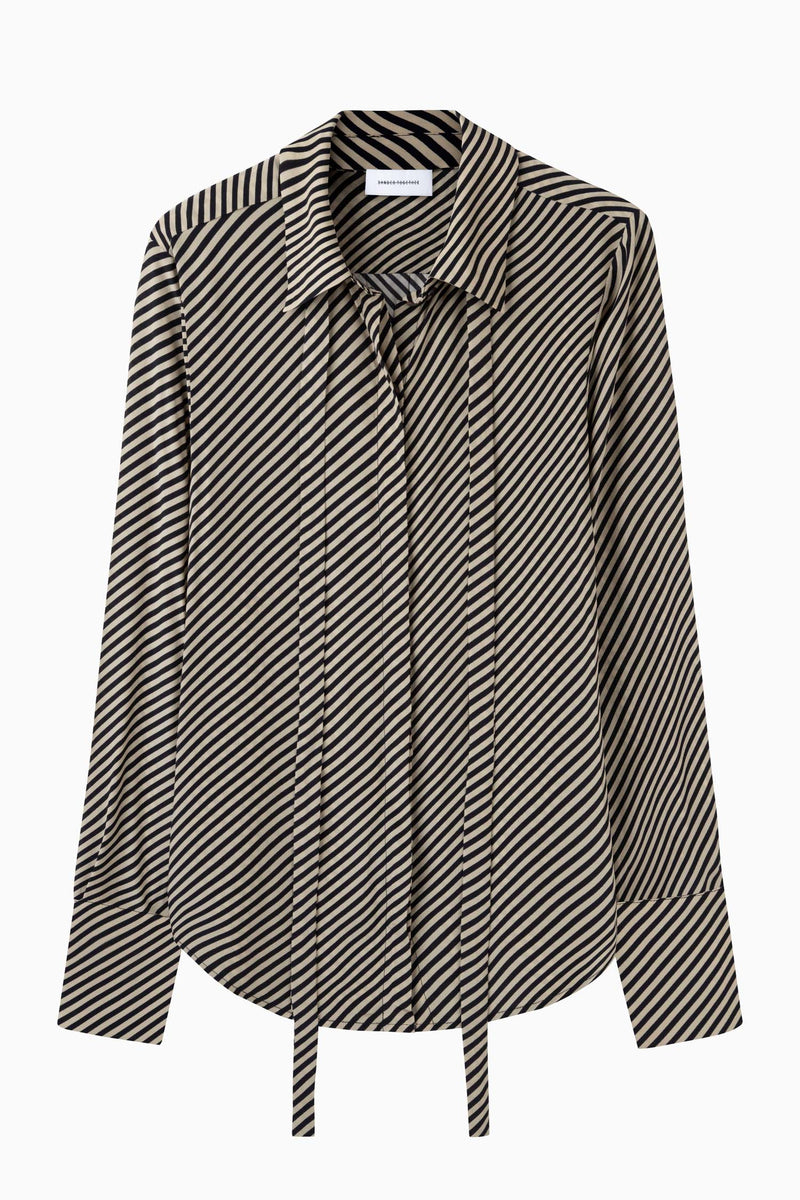 Diagonal Stripe Silk Shirt | Relaxed Classic Button Down | Banded Together