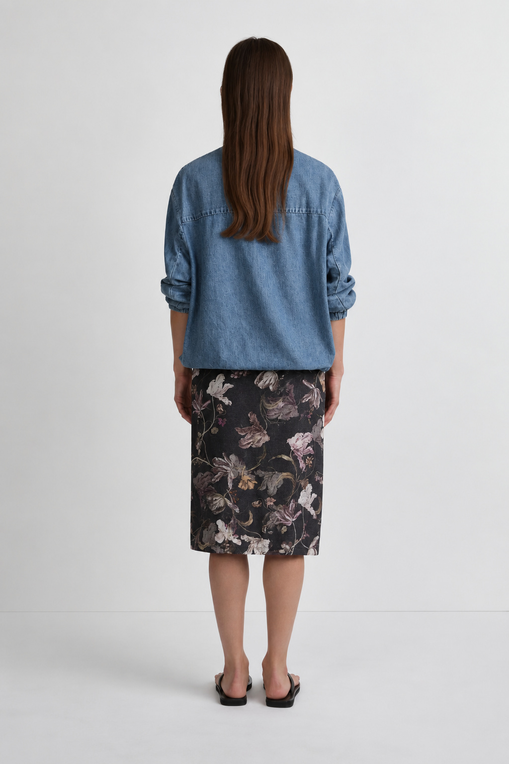 Longline Bomber - Aged Denim