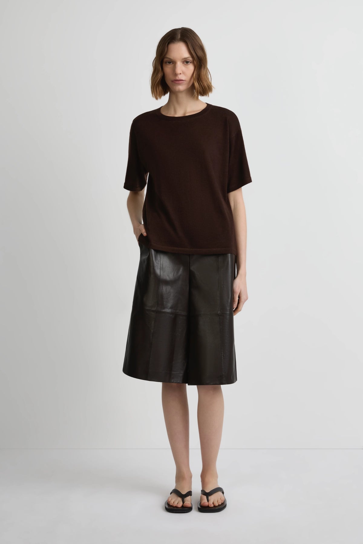 Longline Cashmere T - Cafe Solo