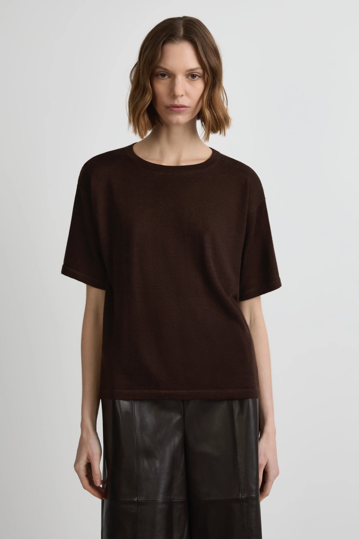 Longline Cashmere T - Cafe Solo