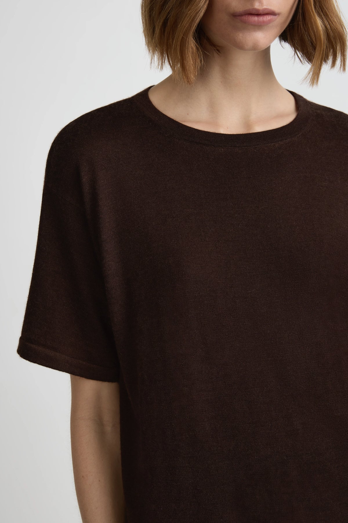 Longline Cashmere T - Cafe Solo