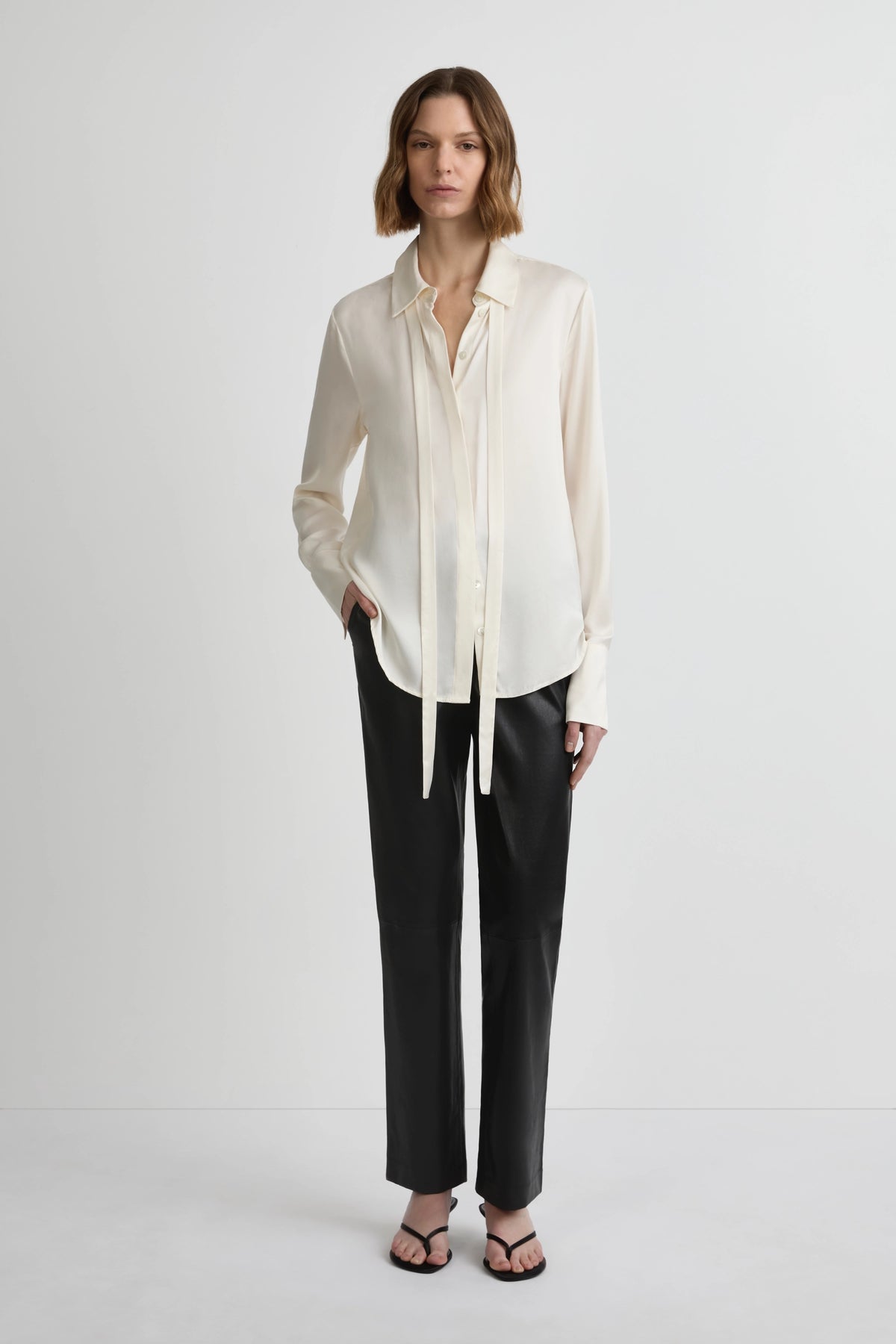 Perfect Shirt 2.0 - Whisper White Silk Satin