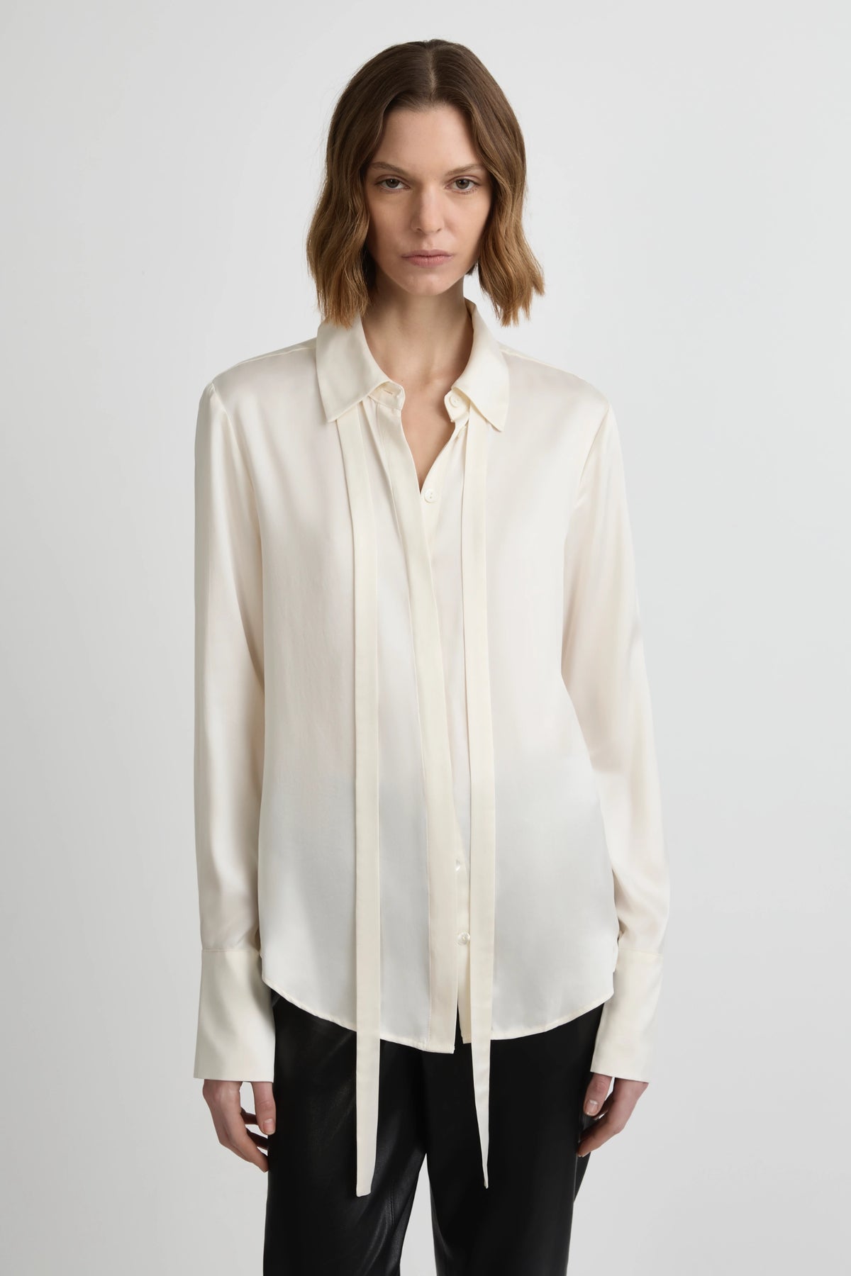 Perfect Shirt 2.0 - Whisper White Silk Satin