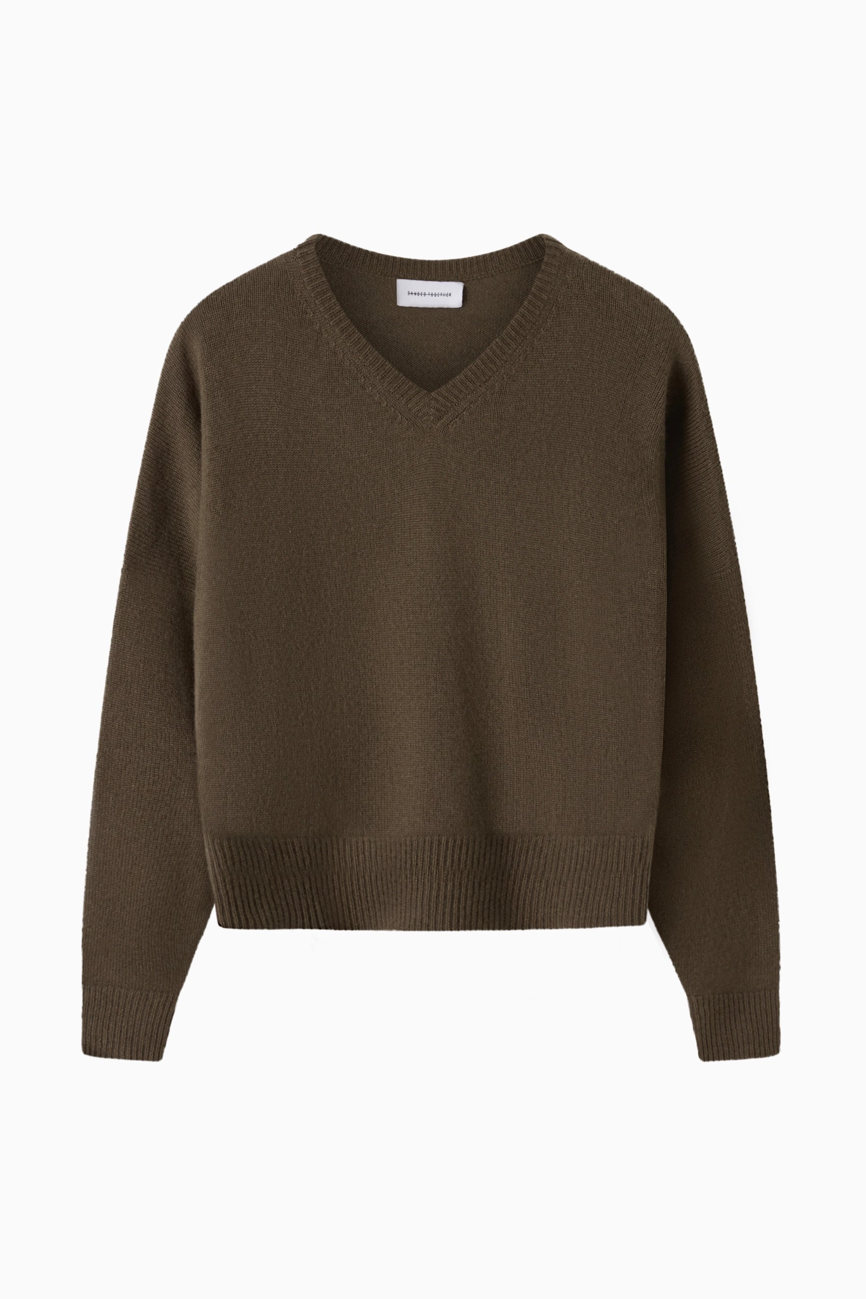 Cashmere V-Neck Knit - Dark Moss