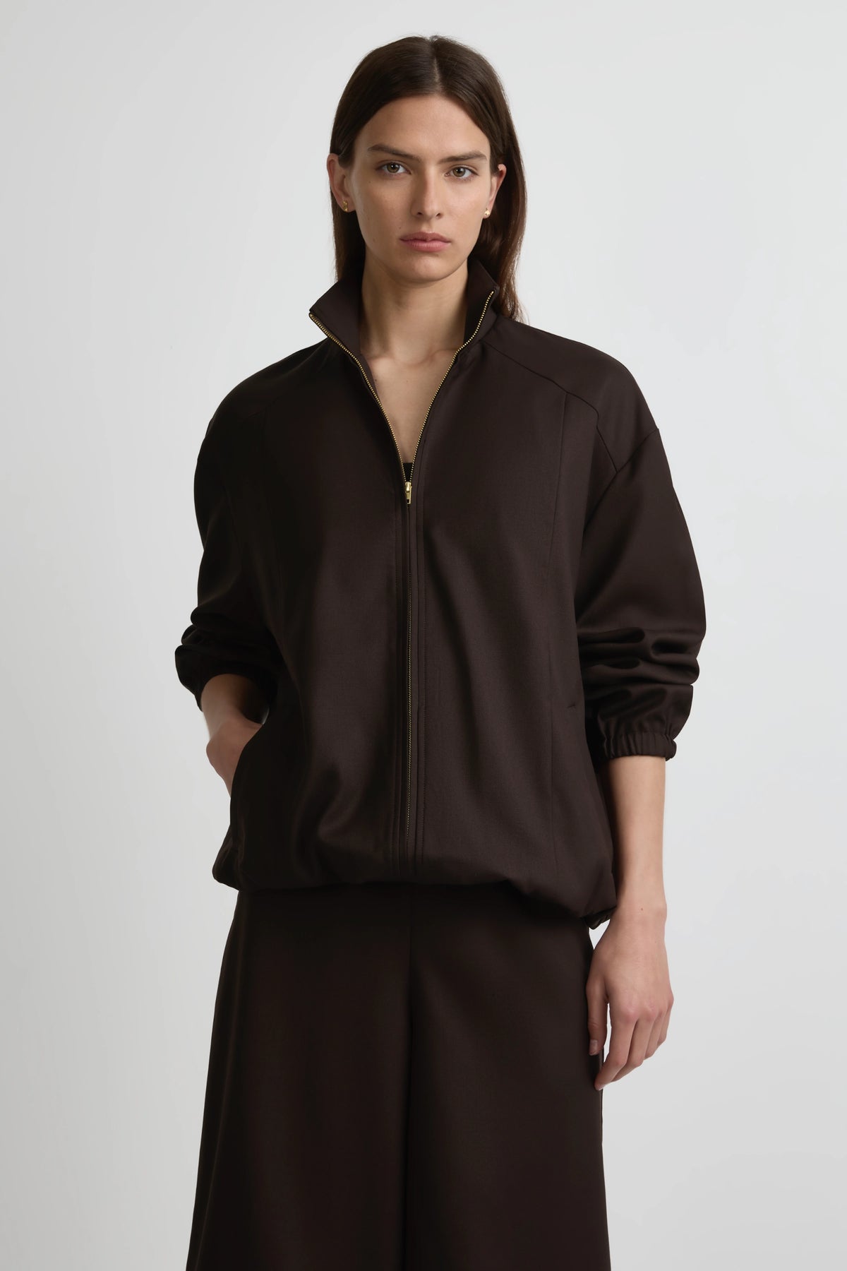 Longline Bomber - Cafe Solo Wool