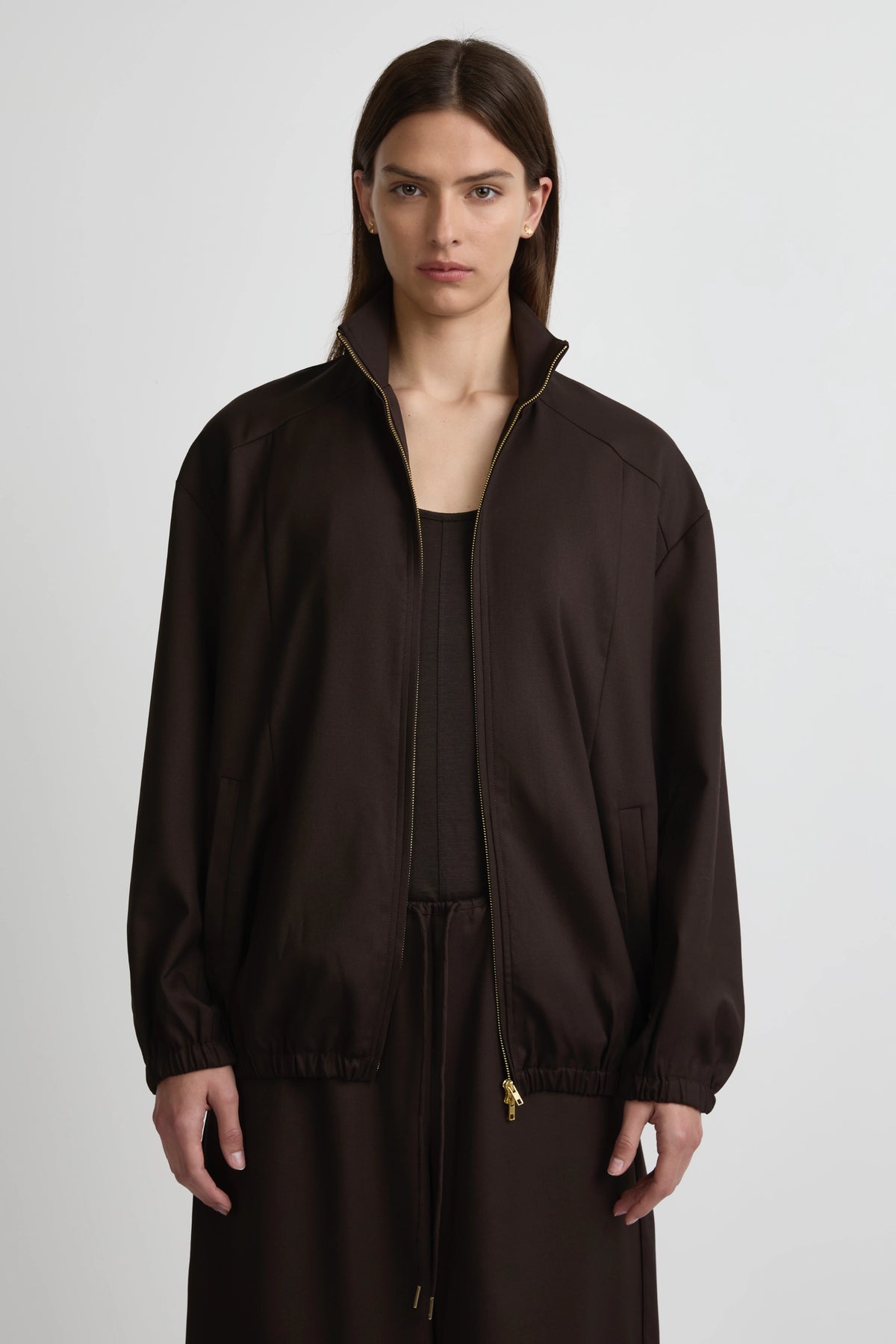 Longline Bomber - Cafe Solo Wool