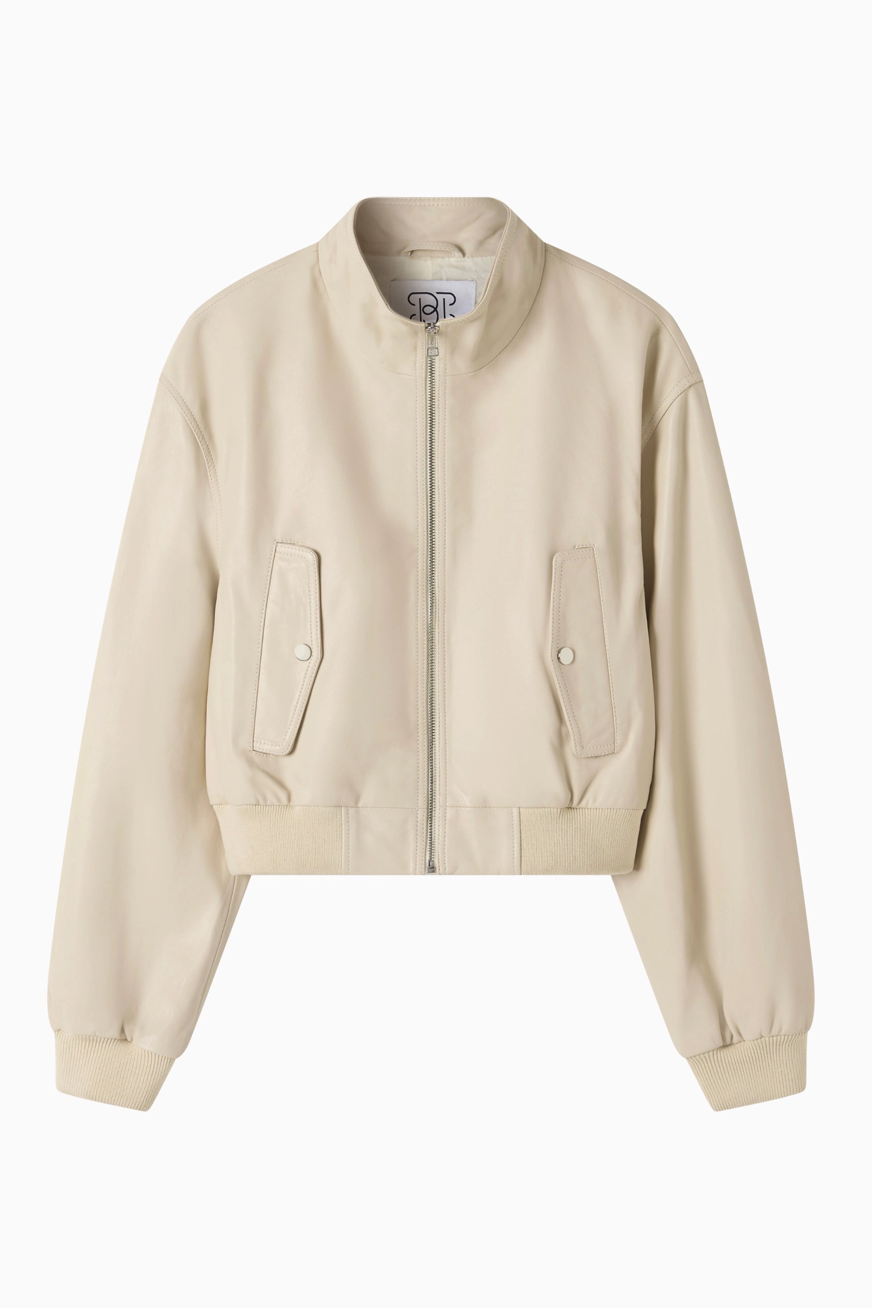 Leather Baby Bomber - Chalk