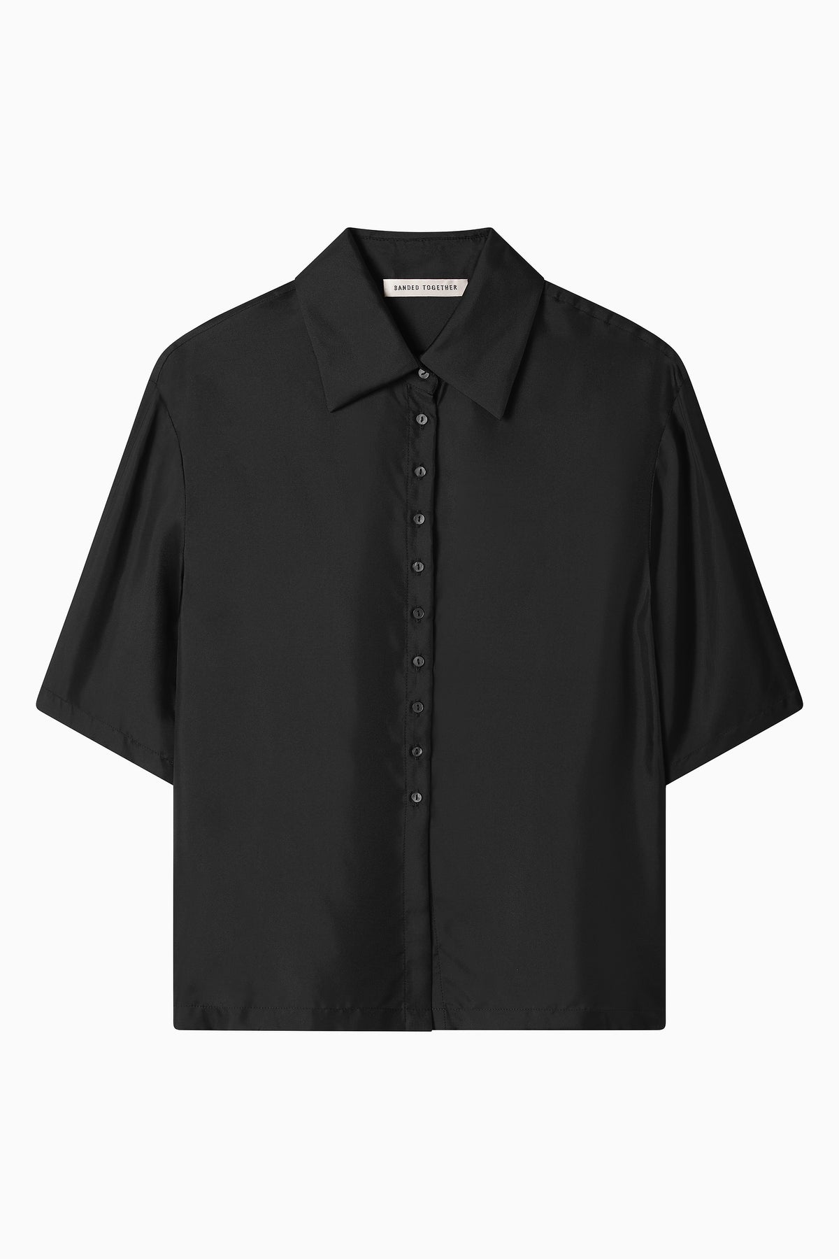 Mid Shirt - Black Silk Twill