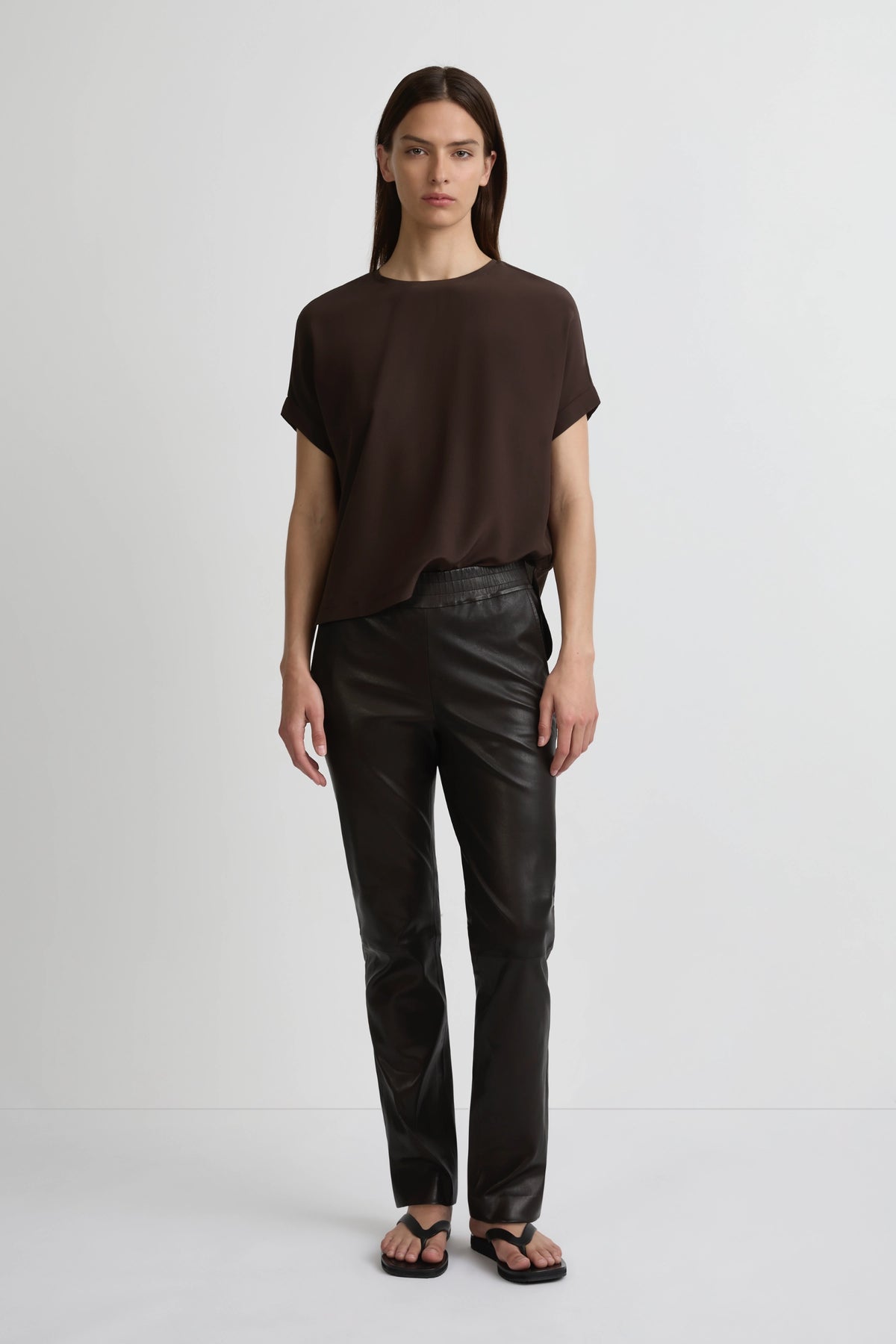 Relaxed Silk T-Shirt - Cafe Solo
