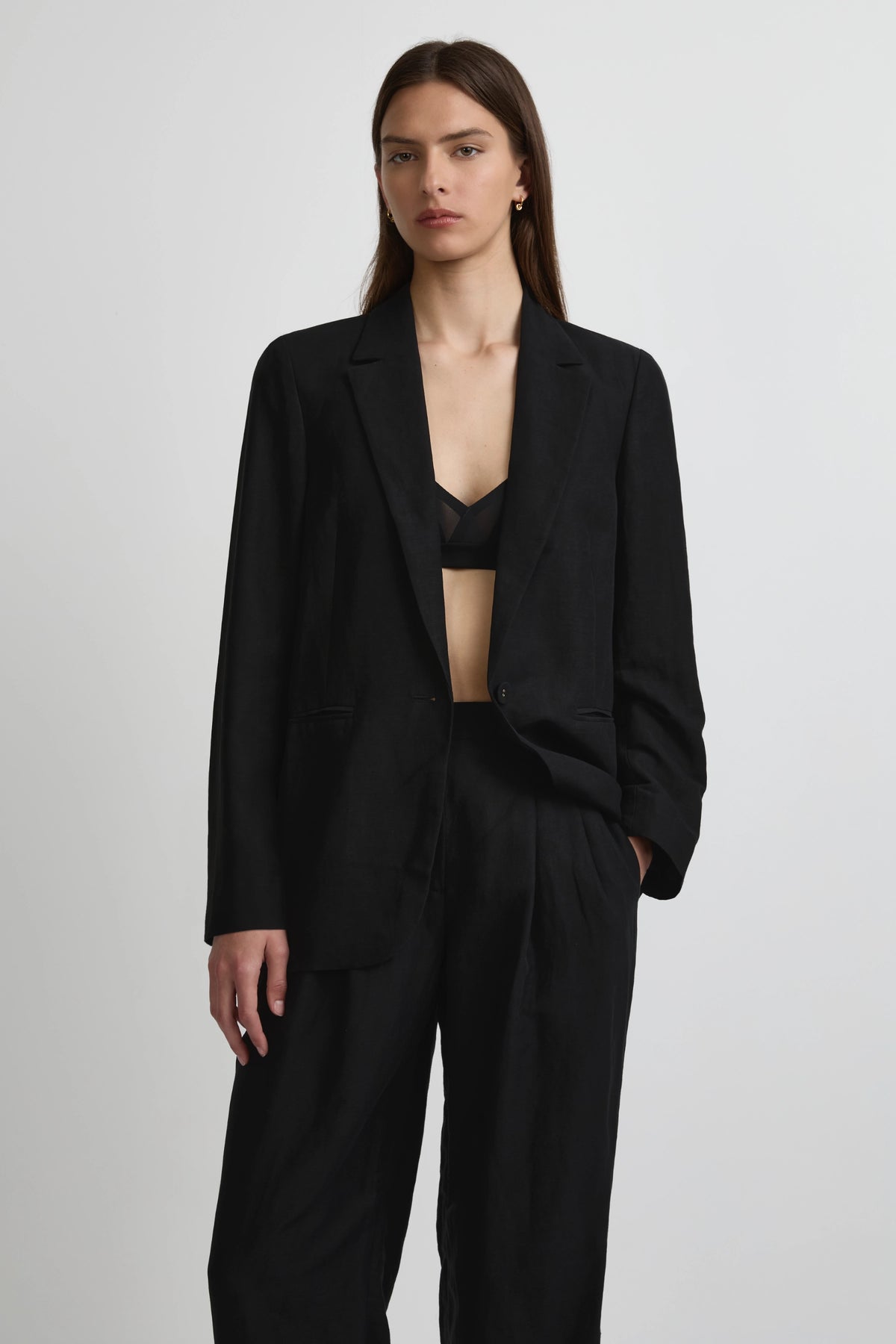 Easy Blazer - Black Silk Linen