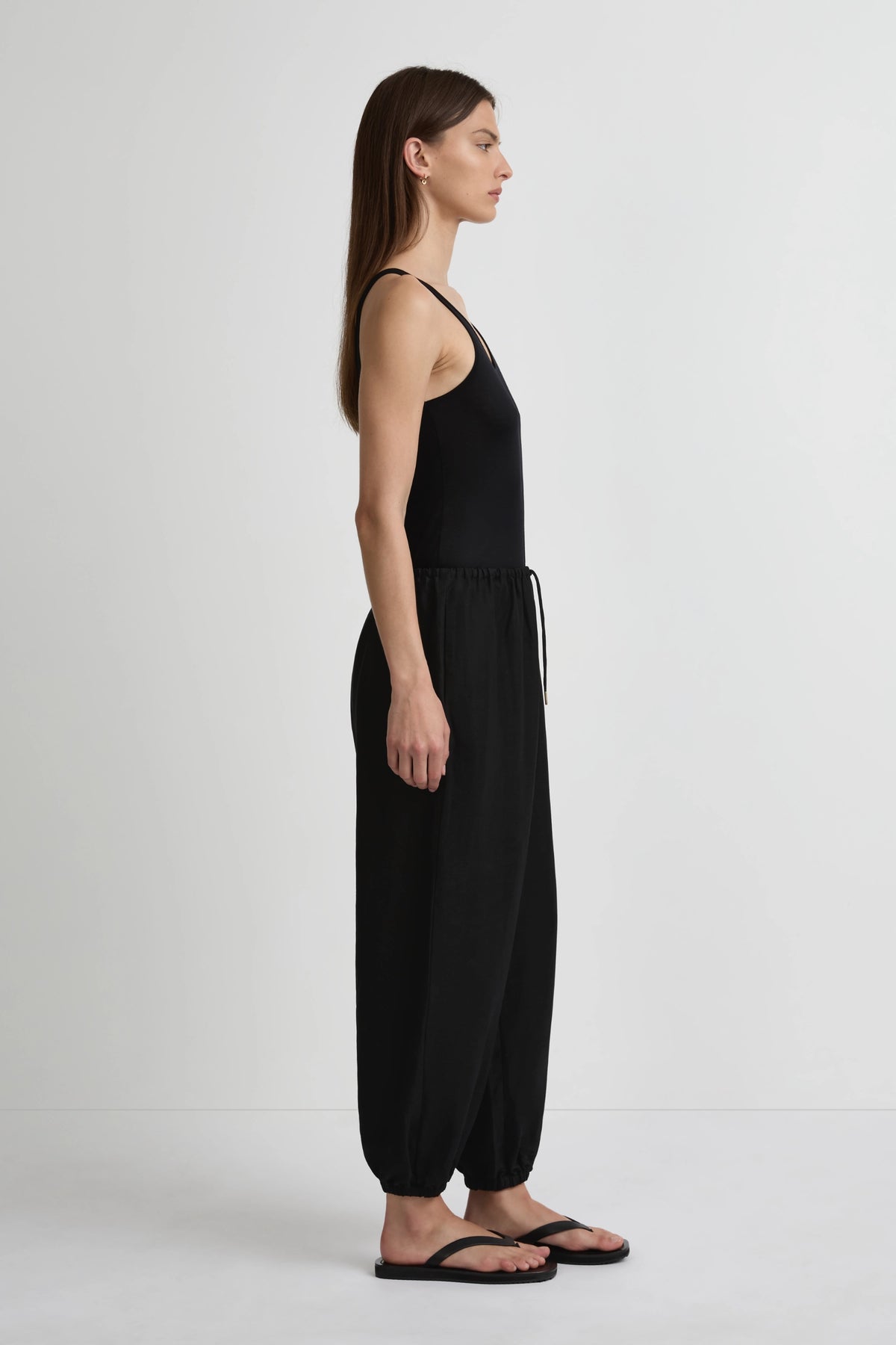 Enamoured Pant - Black Silk Linen