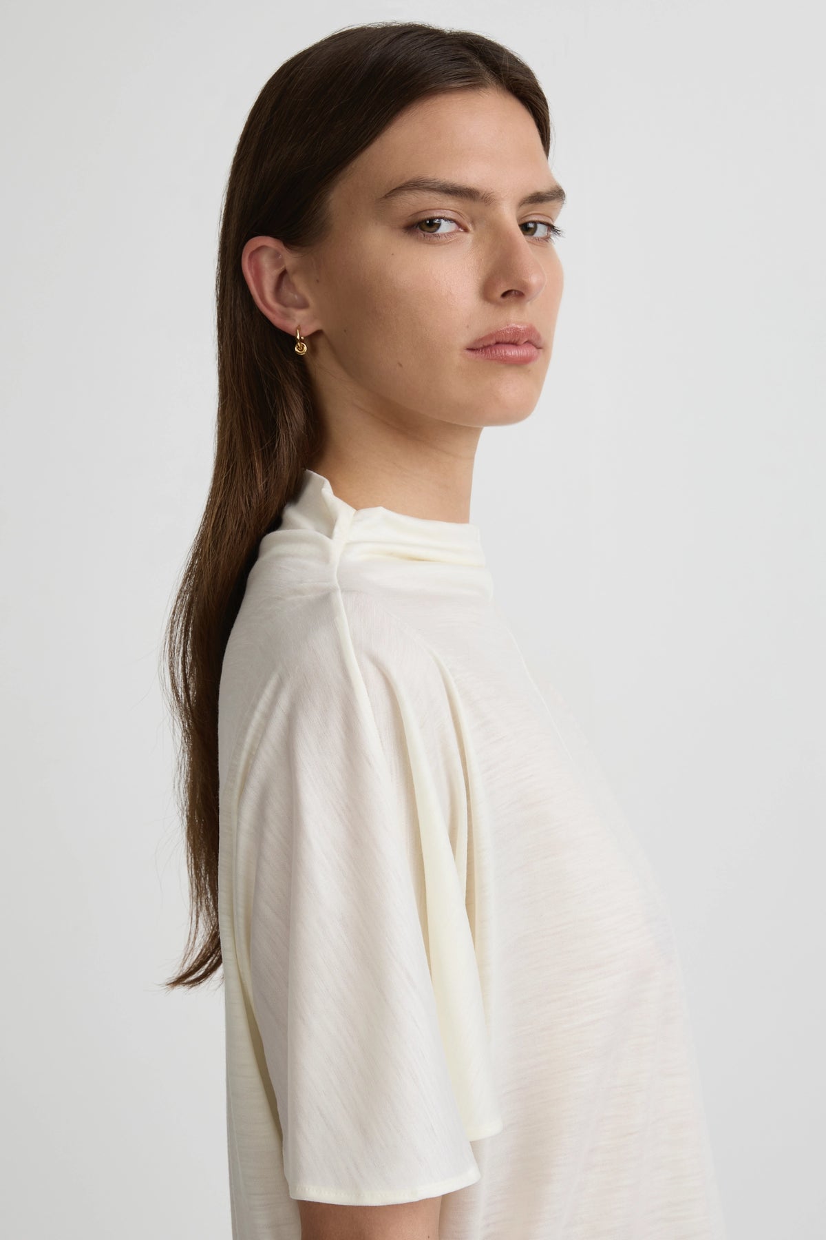 Merino Draped T - White