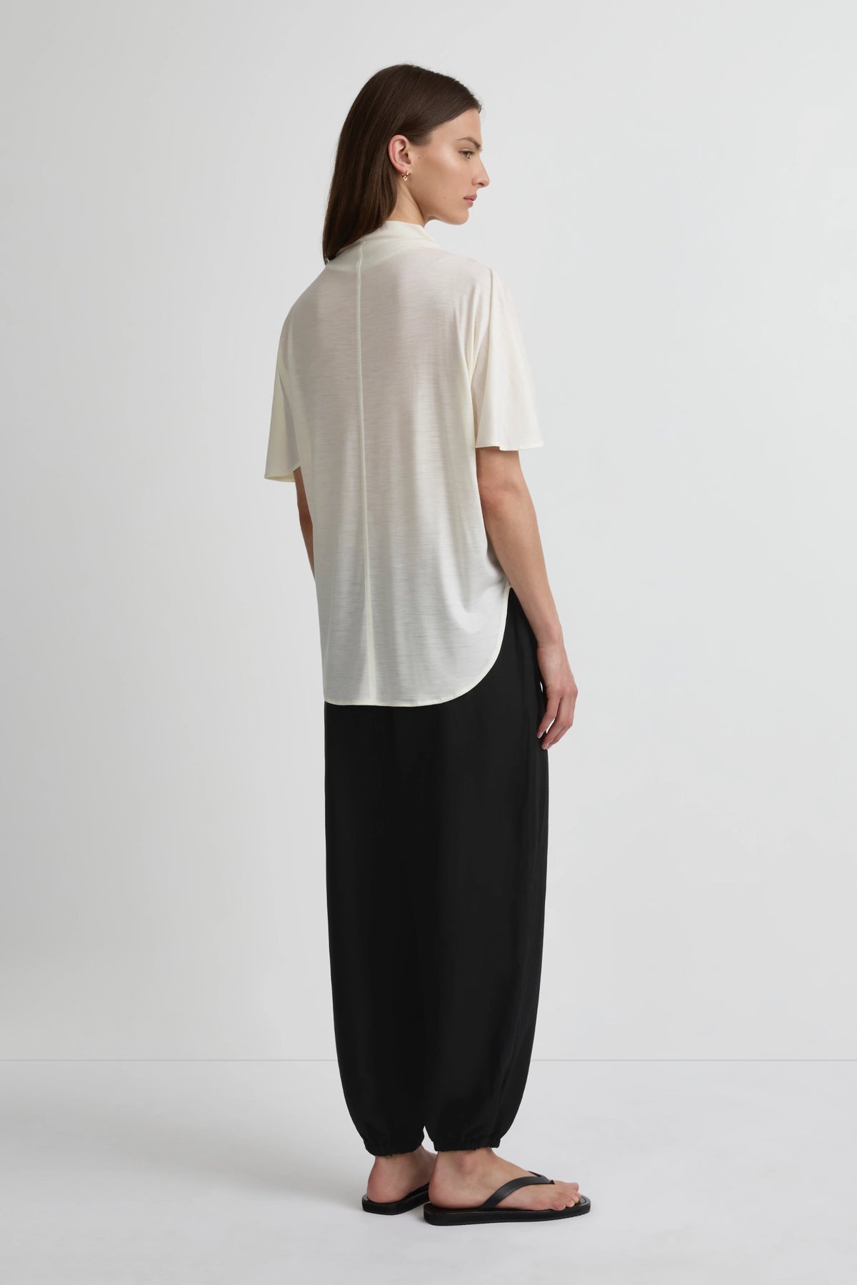 Merino Draped T - White