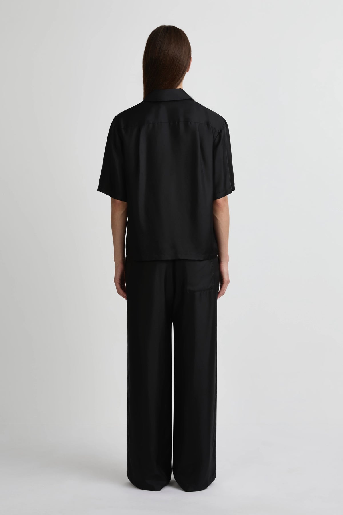 Mid Shirt - Black Silk Twill