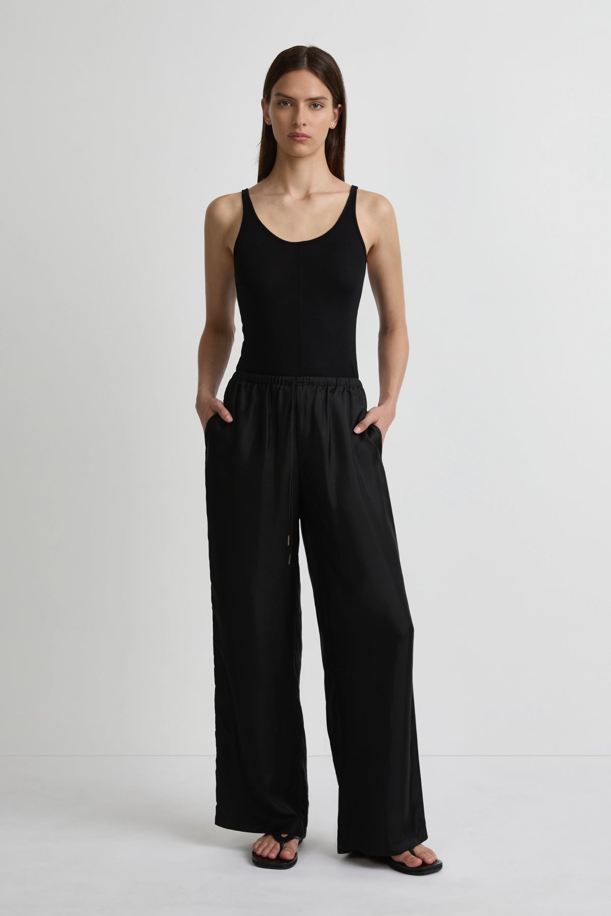 Resort Pant - Black Silk Twill
