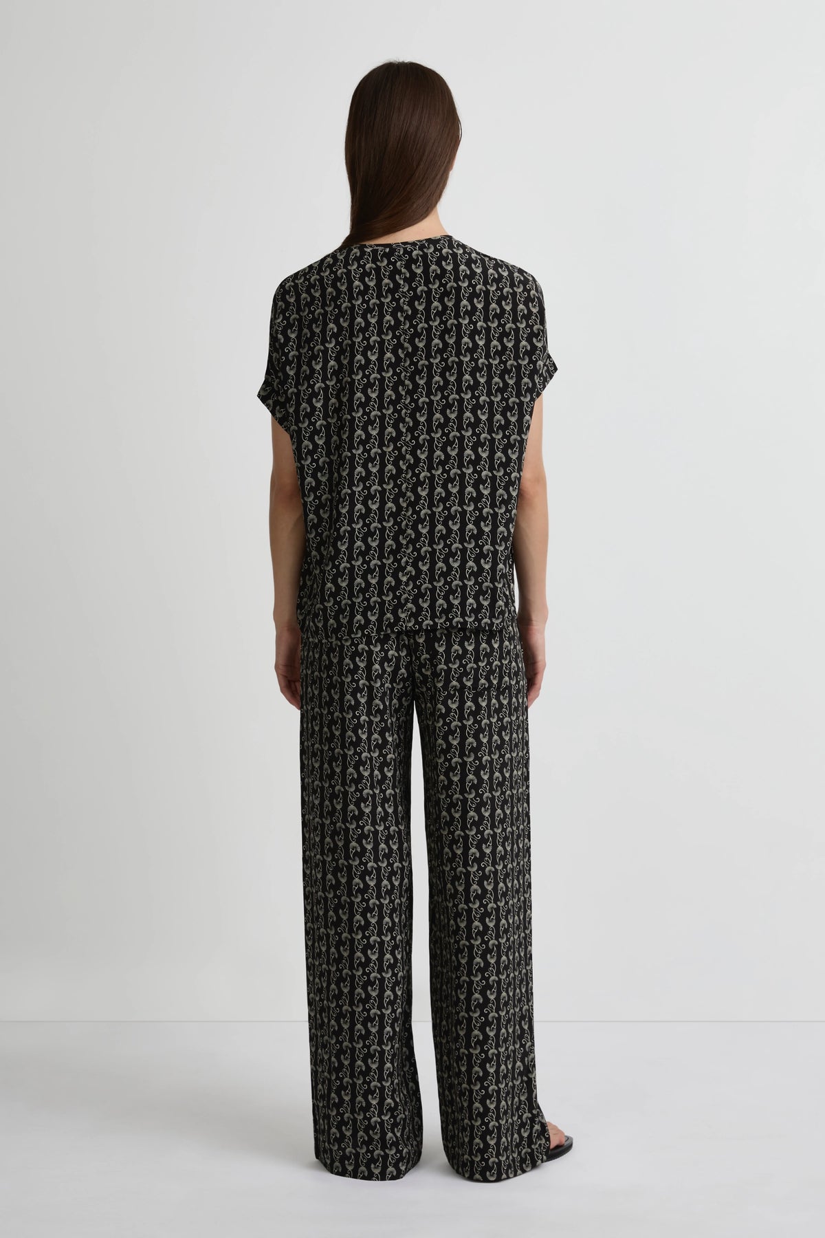 Relaxed Silk T-Shirt - Palma Print